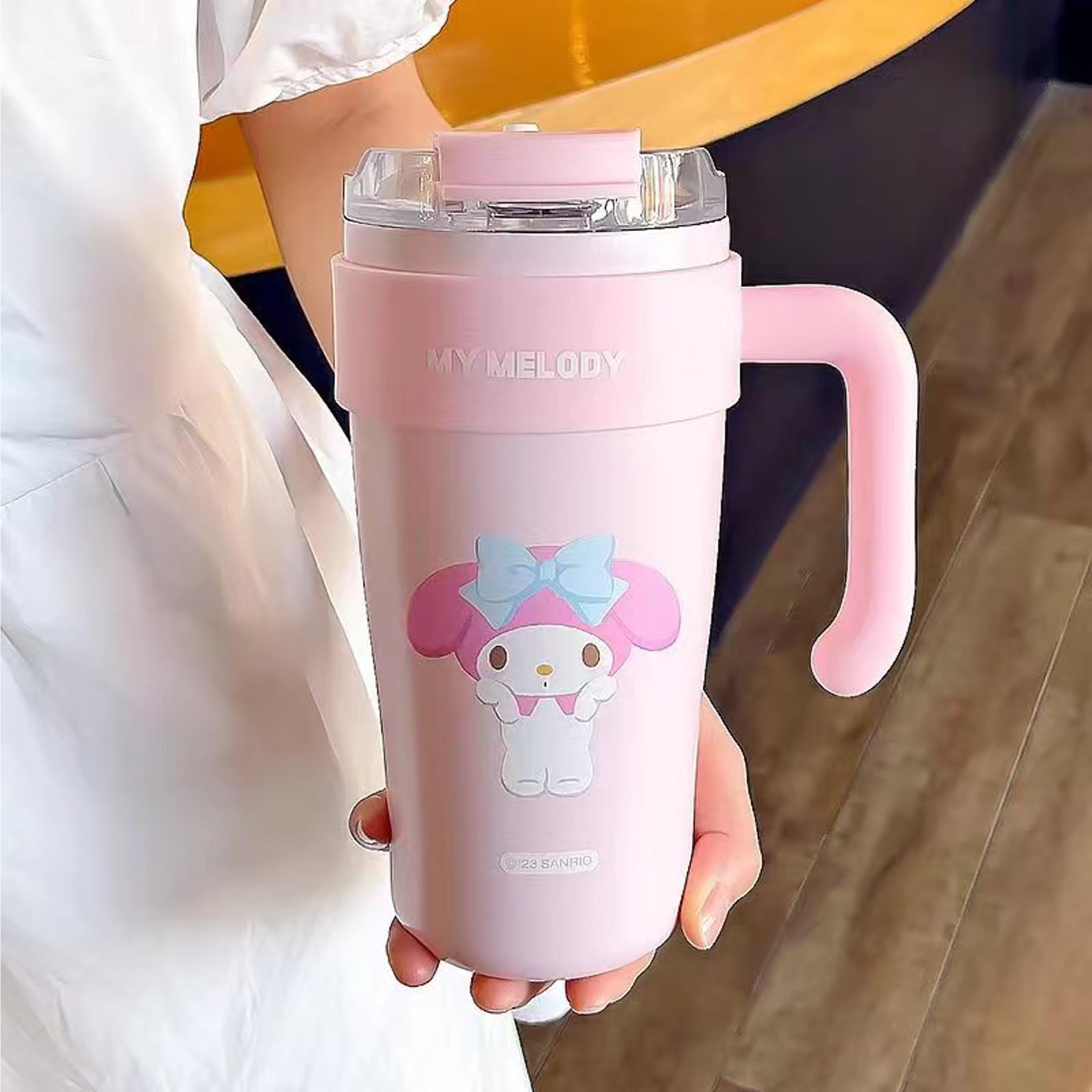 Everyday Delights Melody Stainless Steel Insulated Cup With Lid & Straw 860Ml - Large Size