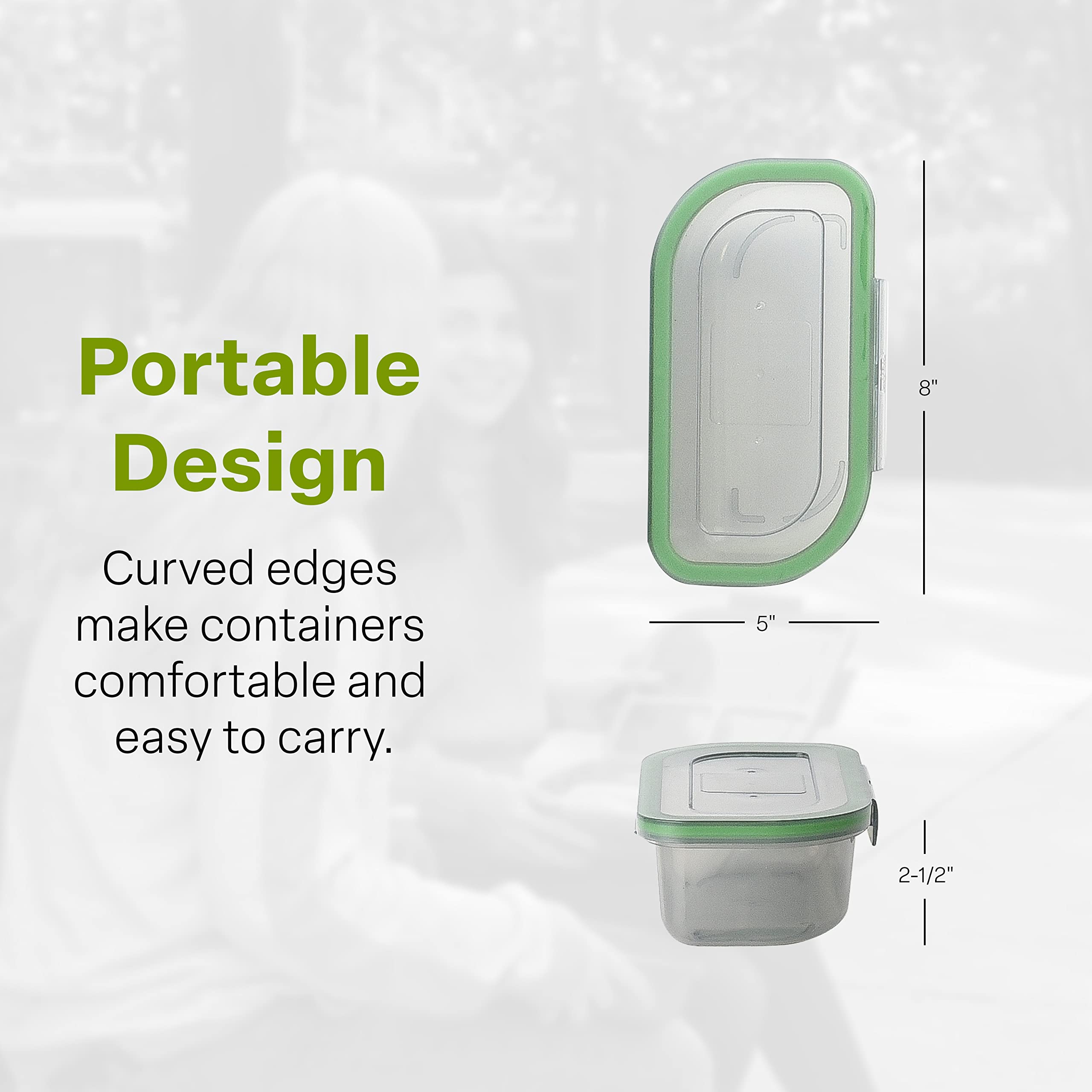 Mygo Container Half-Sized To-Go Single Compartment Container, 8'' X 5'' X 2-1/2'', Reusable, Microwave Safe, Nsf Certified, Smok