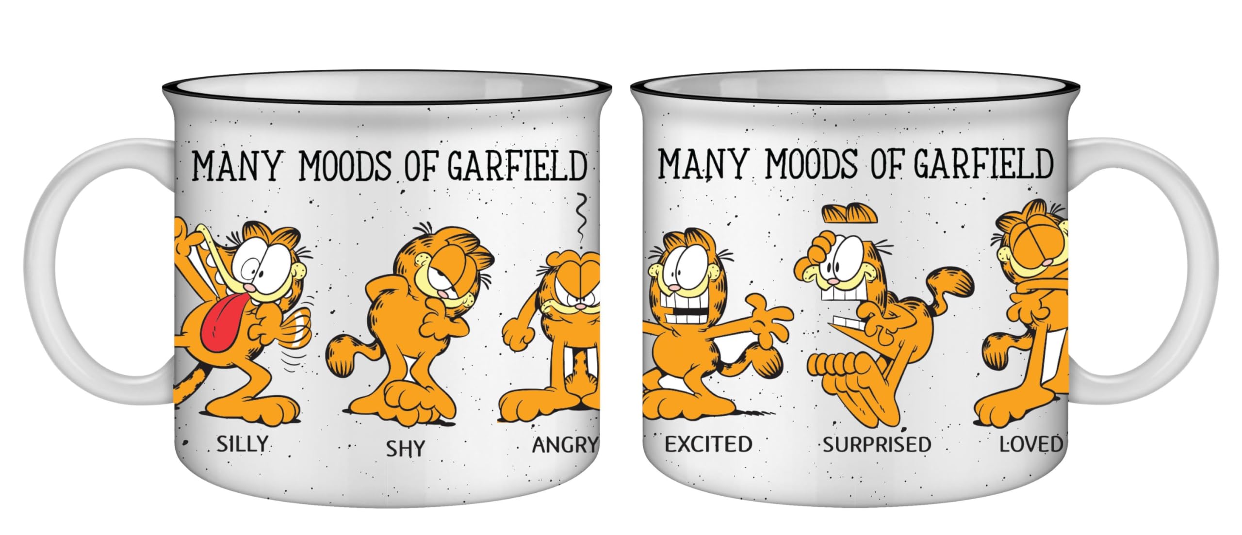 Silver Buffalo Garfield Many Moods    Ceramic Camper Mug, 20 Ounces