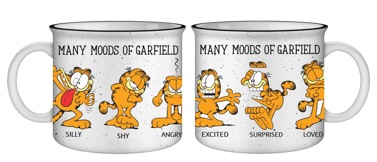 Silver Buffalo Garfield Many Moods    Ceramic Camper Mug, 20 Ounces
