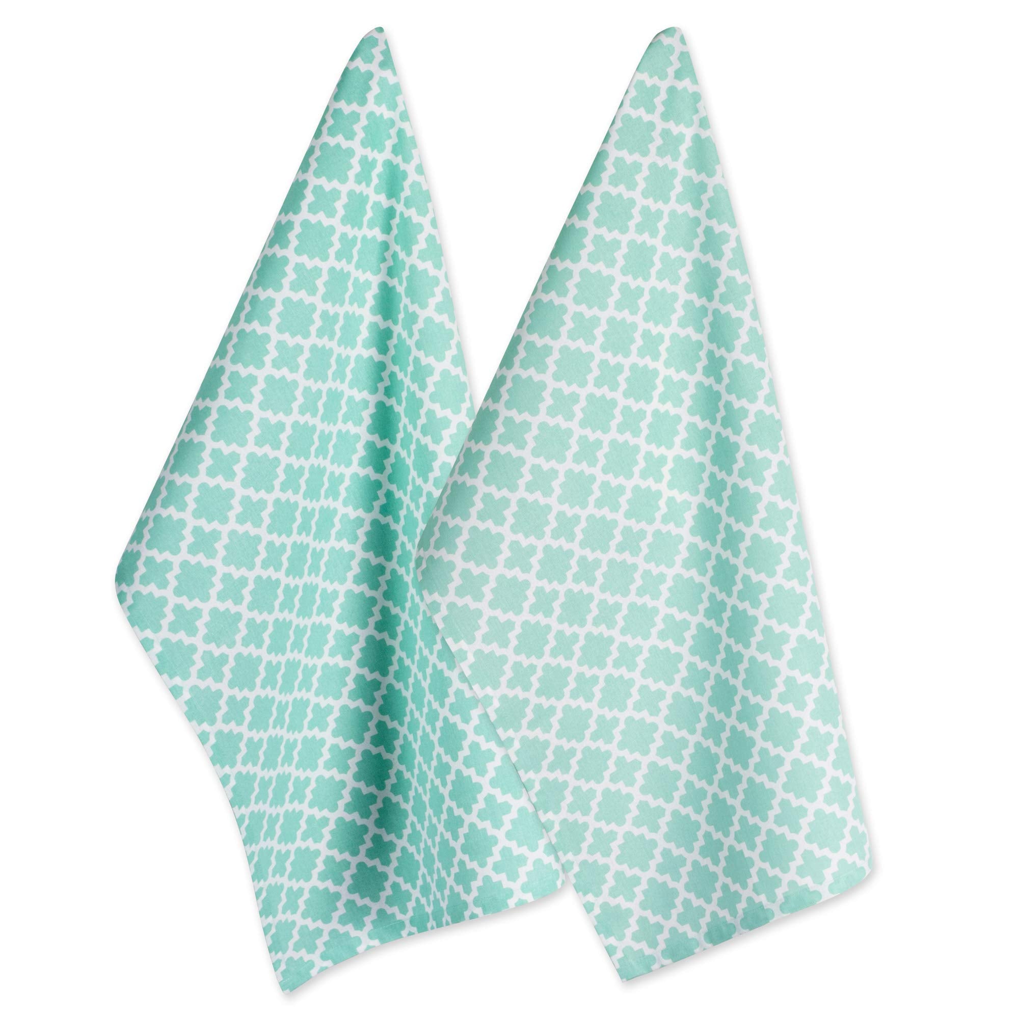 Dii Lattice Basics Collection Kitchen Essentials, Dishtowel Set, Aqua, 2, Piece