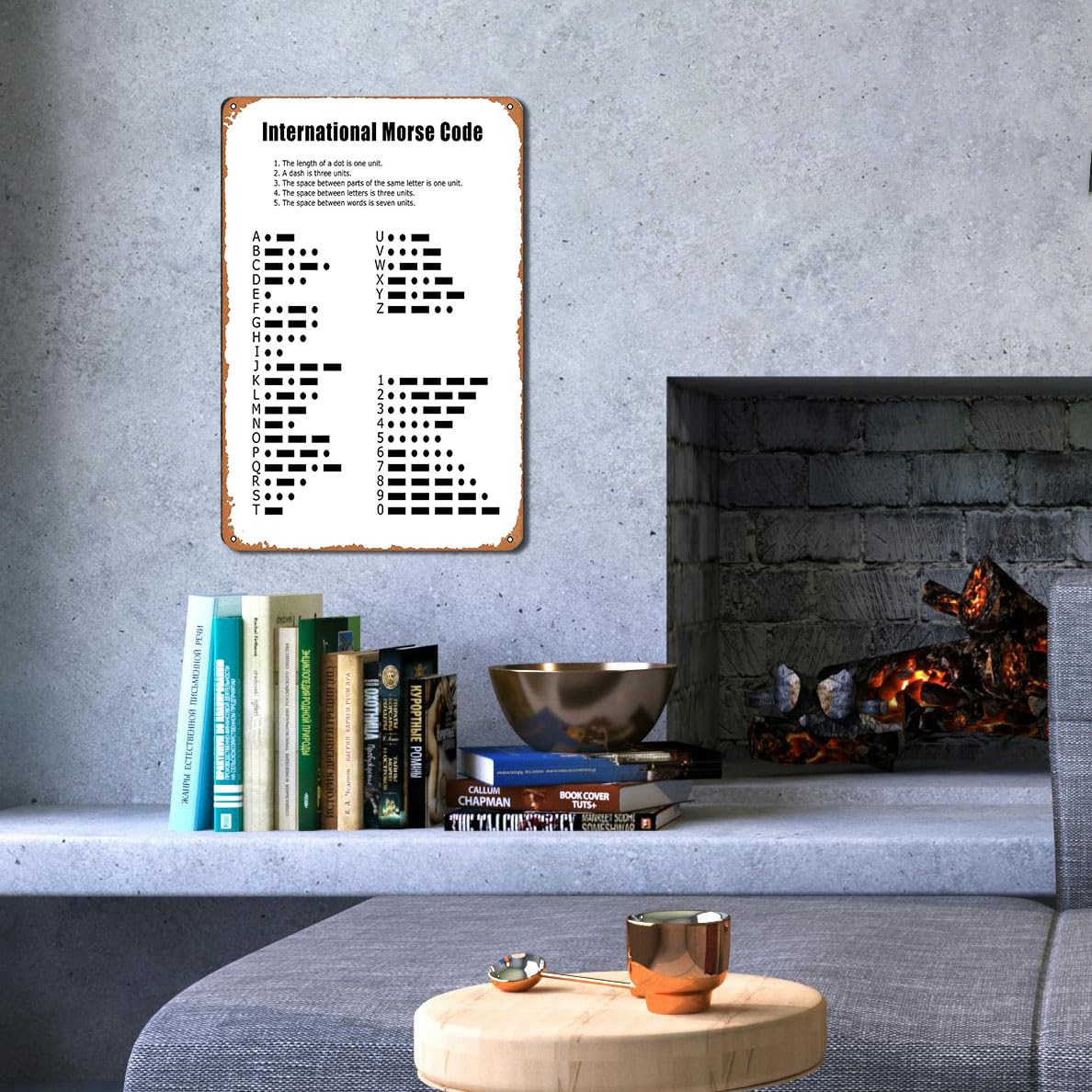 International Morse Code Metal Sign - Educational Wall Art for Classrooms, Offices, or Home Decor, Military Morse Code Gifts, Ph
