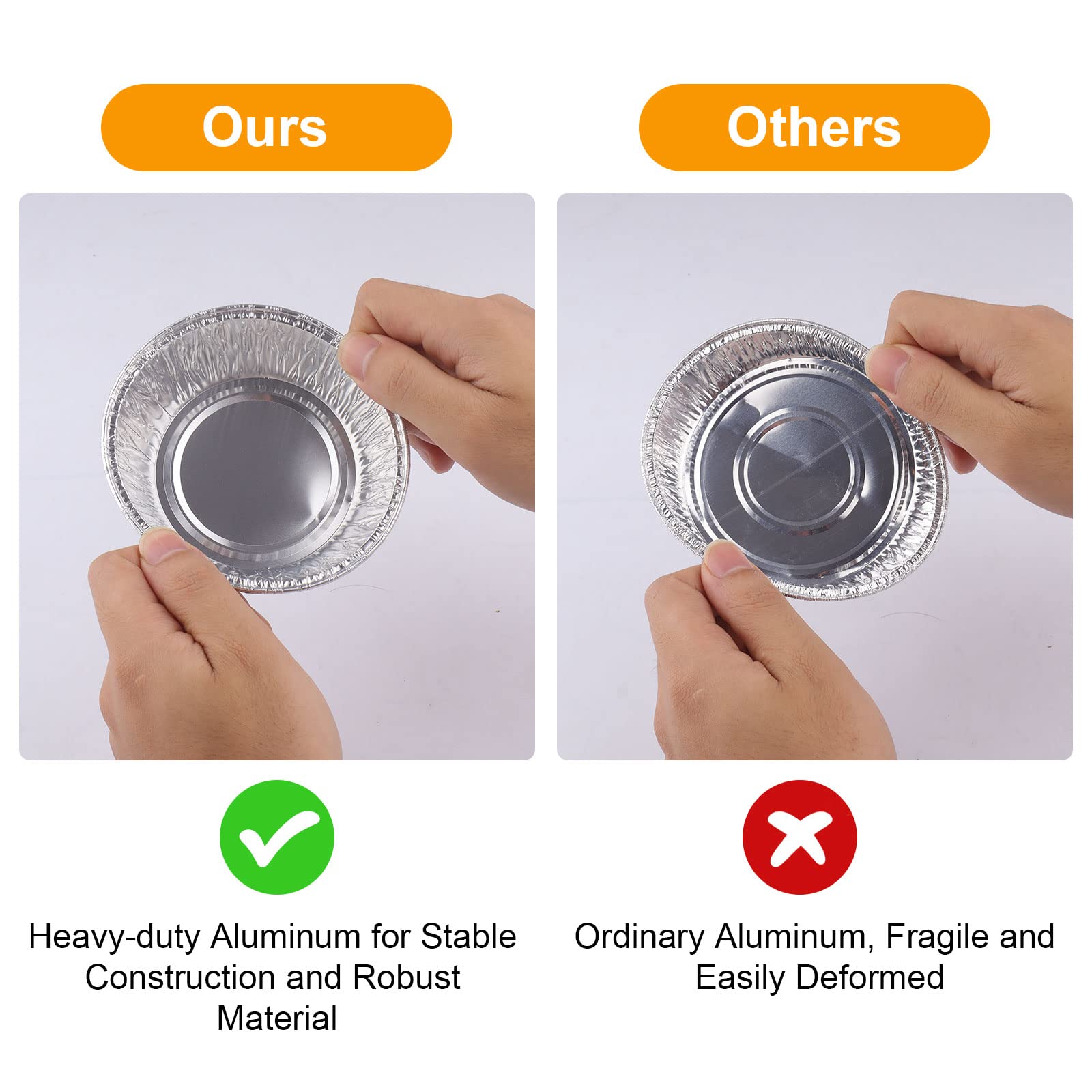 Loyudeqiu 4 Inch Aluminum Foil Mini Pie Pans 50Pcs - Disposable Small Mini Pie Tins Pot Pie Tins For Bakeries, Cafes, Restaurant