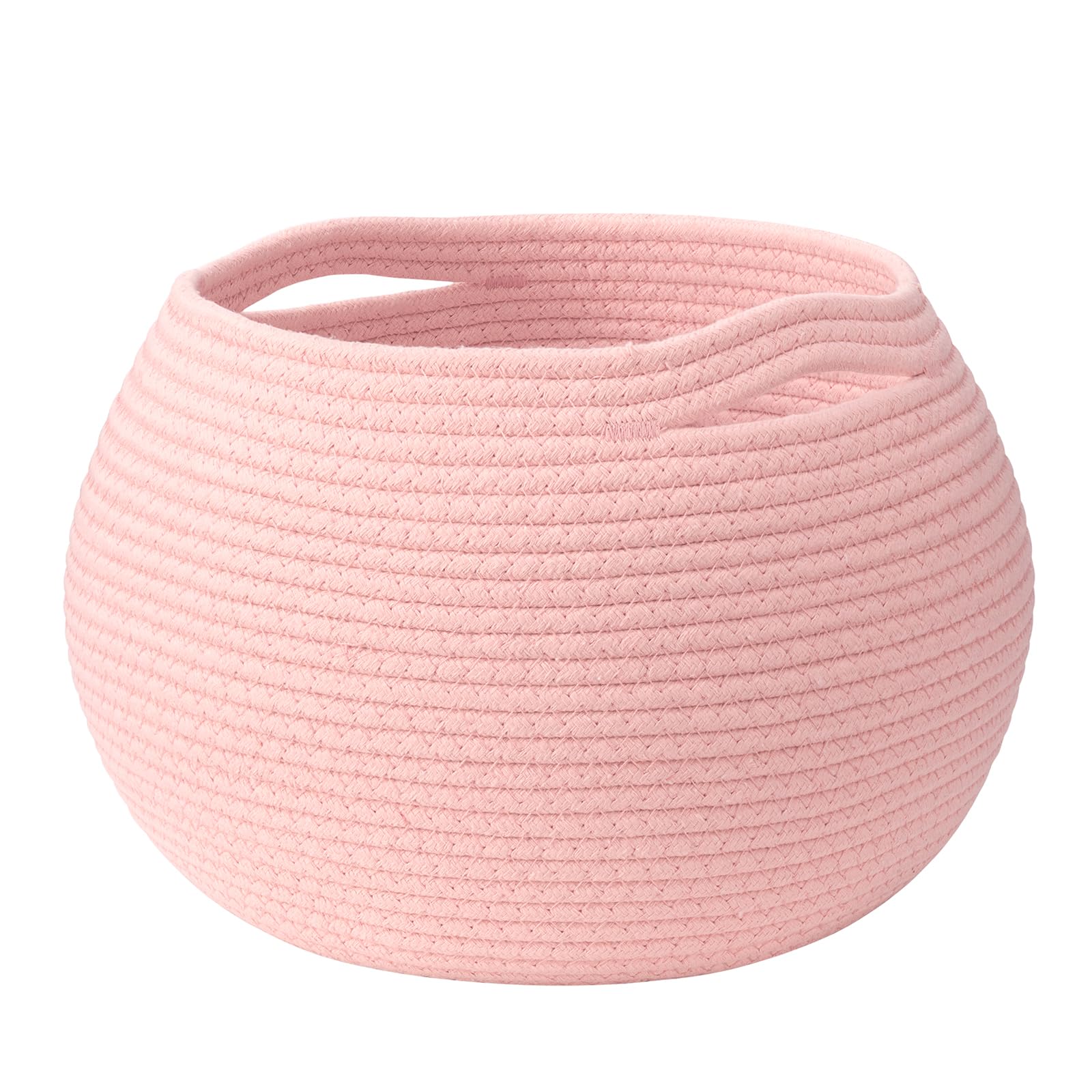 Goodpick Rainbow Basket - Colorful Cotton Rope, Empty Gift Basket with Handle, Woven Organizer, Decorative Round, 10 x 8.3 Inche