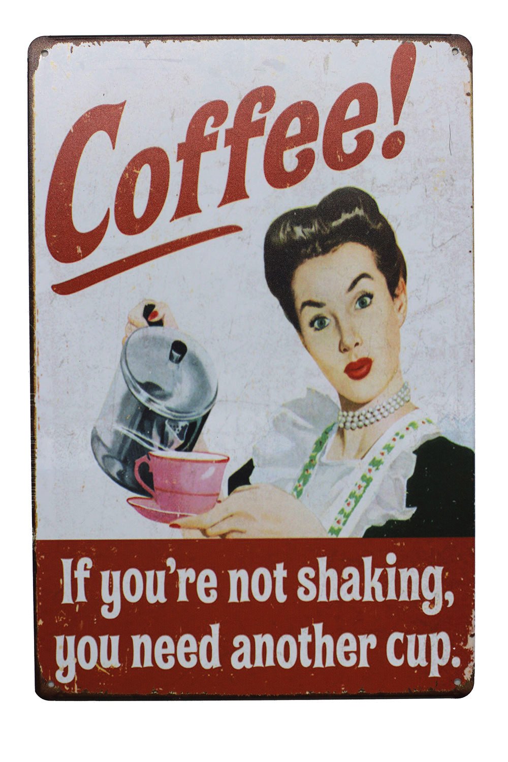 ARTCLUB Coffee If Youre Not Shaking, You Need Another Cup Metal Tin Sign, Vintage Plaque Poster Cafe Kitchen Home Wall Decor