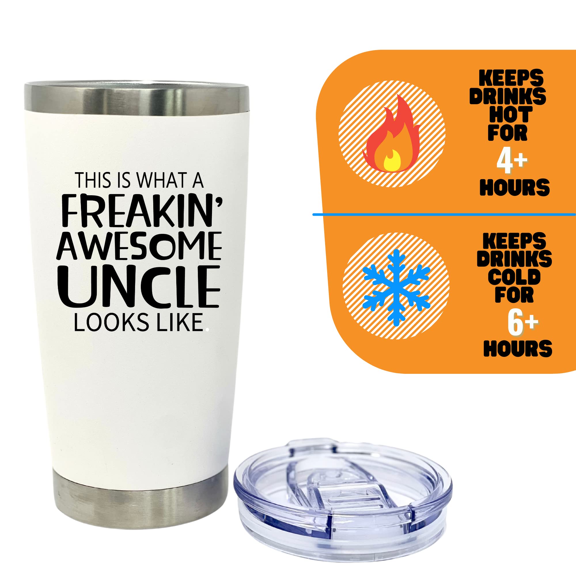 Brooke & Jess Designs Uncle Gift Tumbler - Large Travel Cup - Funny Gifts For Uncles