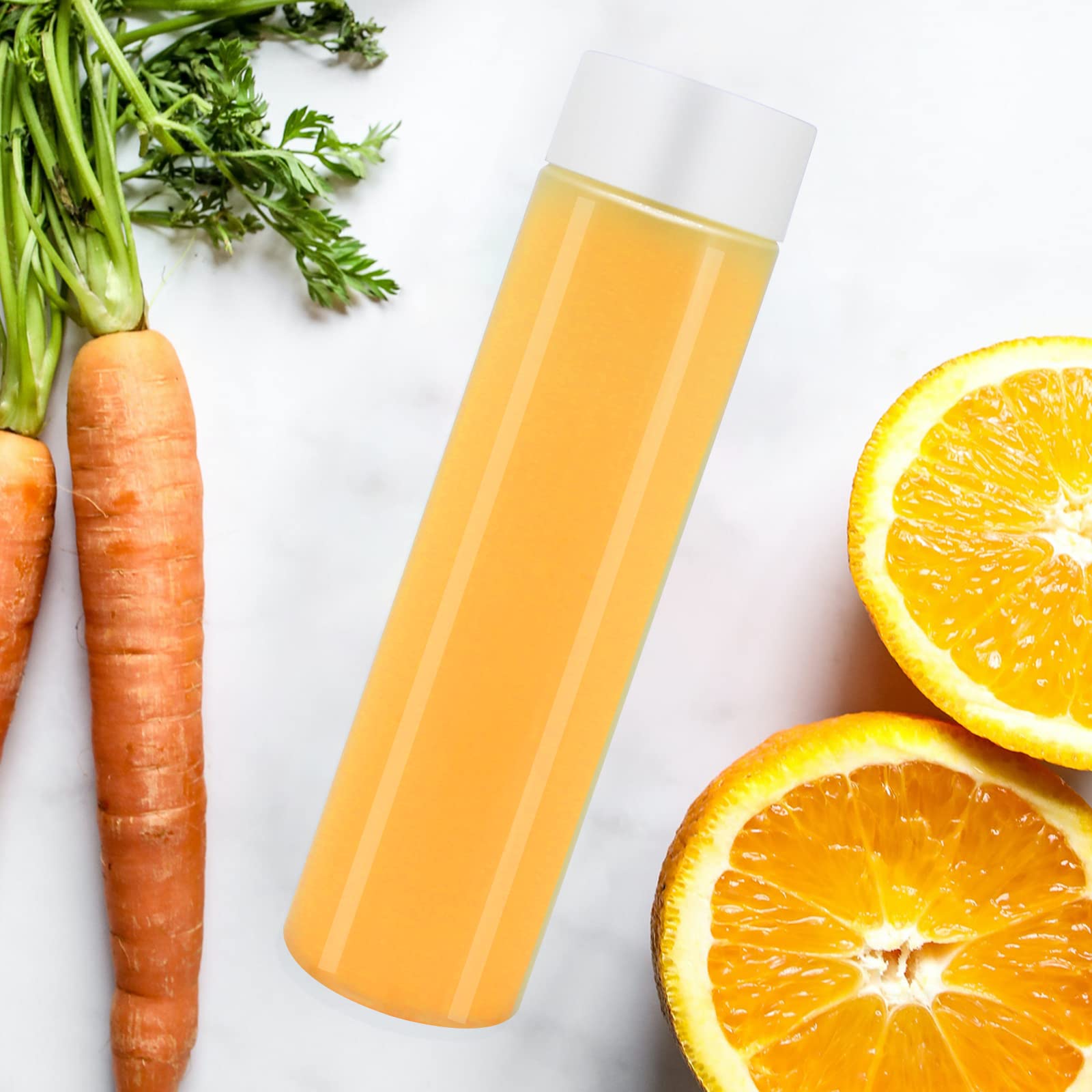 Zmybcpack 12 Pack 13.6 Oz (400 Ml) Clear Pet Plastic Juice Bottles With White Caps- - Plastic Smoothie Bottles-Reusable Bulk Bev