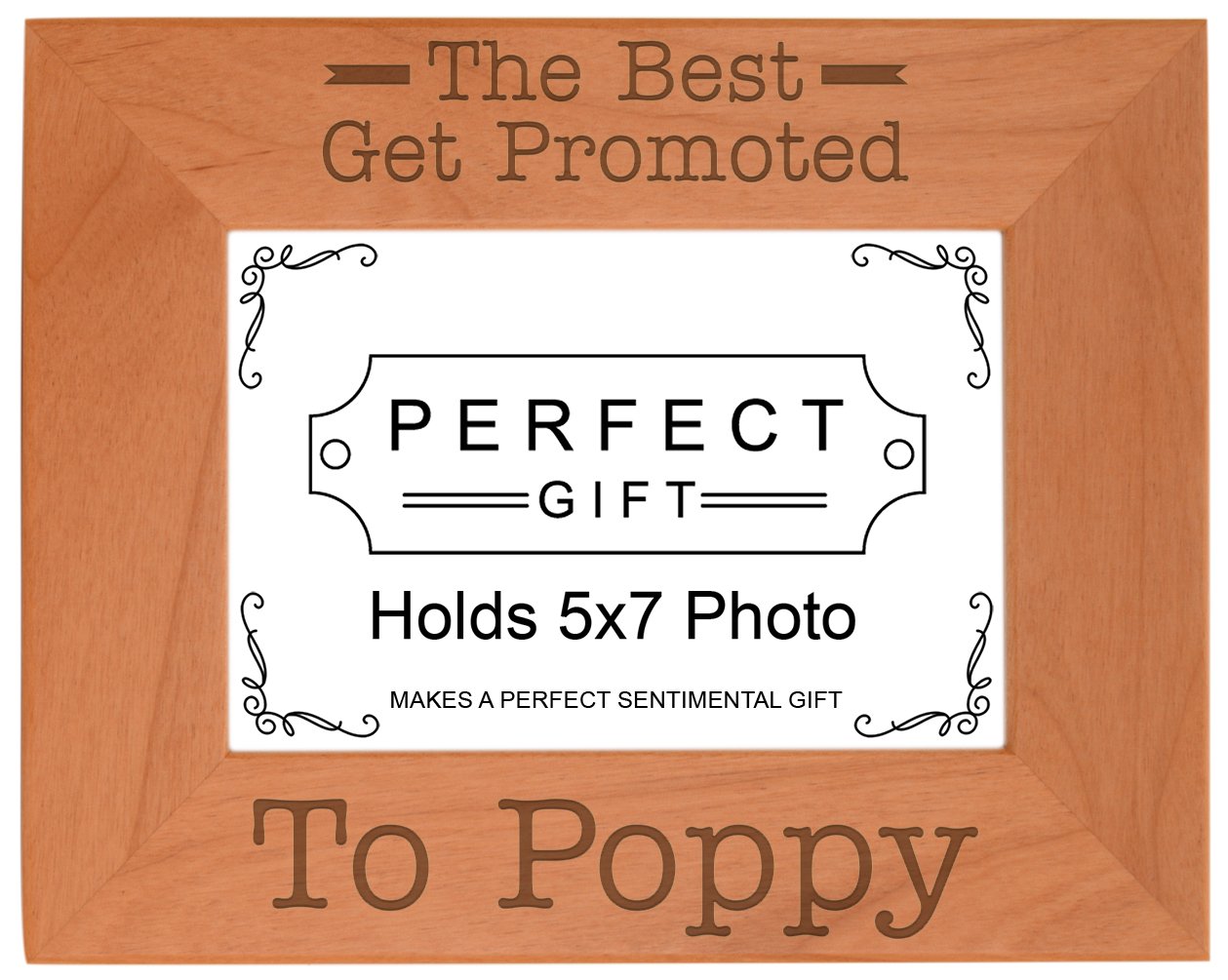 ThisWear Gift for Grandpa Best Get Promoted to Poppy Natural Wood Engraved 5x7 Landscape Picture Frame Wood
