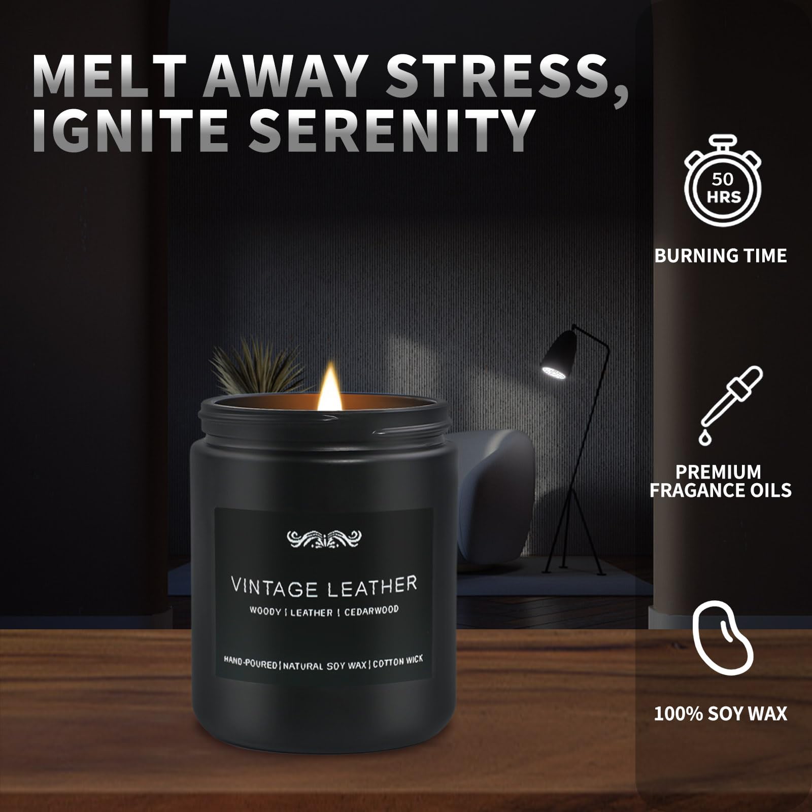 6 Pack Candles for Home Scented Aromatherapy Candles Gifts Set for Men, Men Candle Set, 42 oz 300 Hour Long Lasting Candles, Val