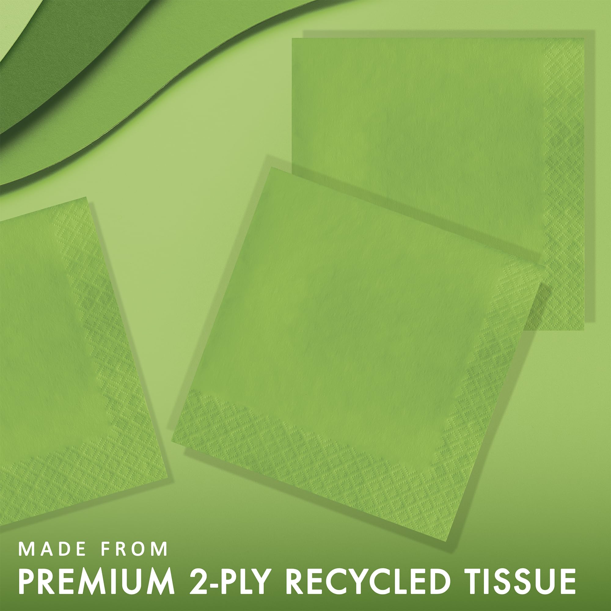 Creative Converting Touch of Color 2-Ply 50 Count Paper Lunch Napkins  Fresh Lime - 663123B