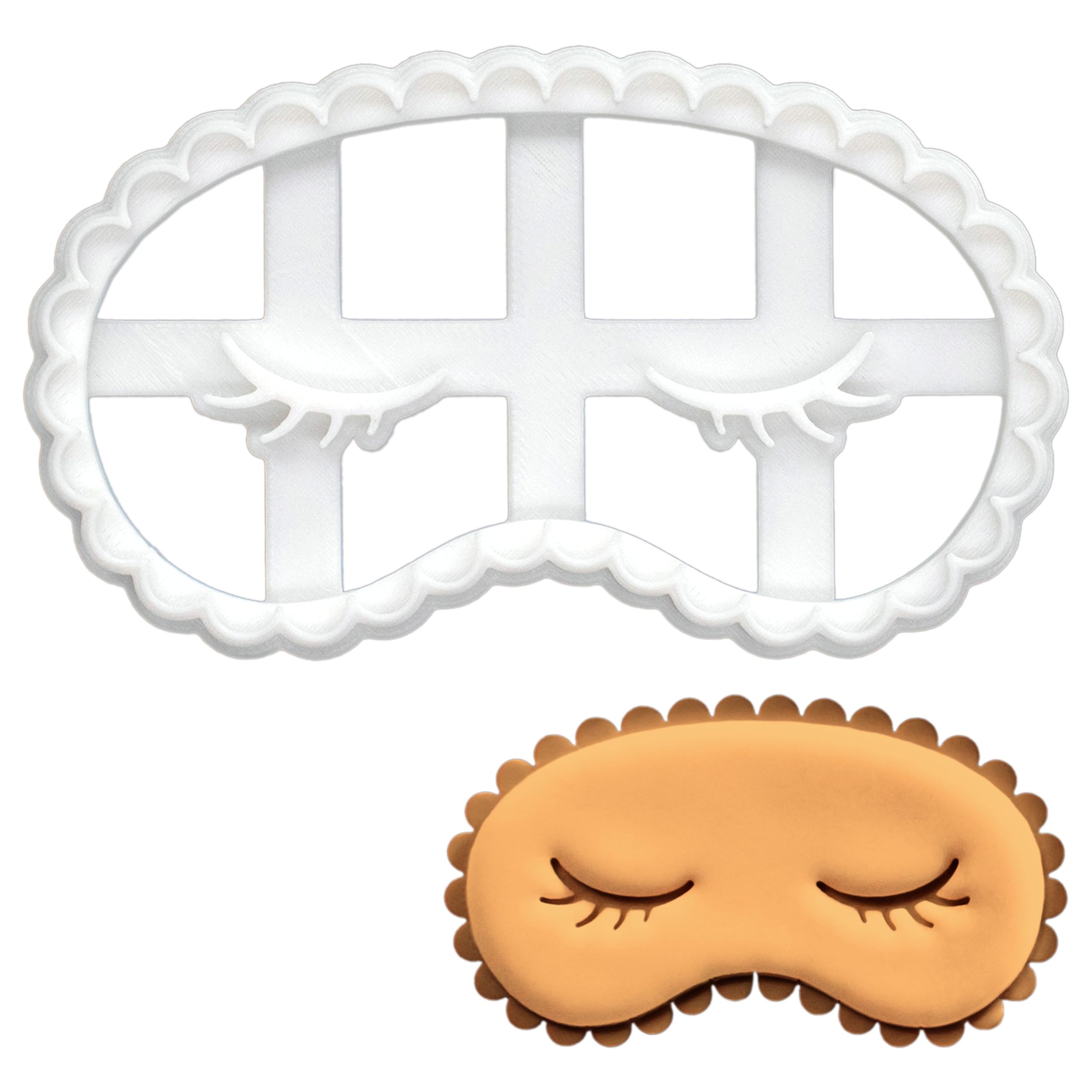 BAKERLOGY Sleeping Mask Cookie Cutter - Detailed Biscuit Cutter Design for Baking and Crafts, ideal on fondant, dough, clay