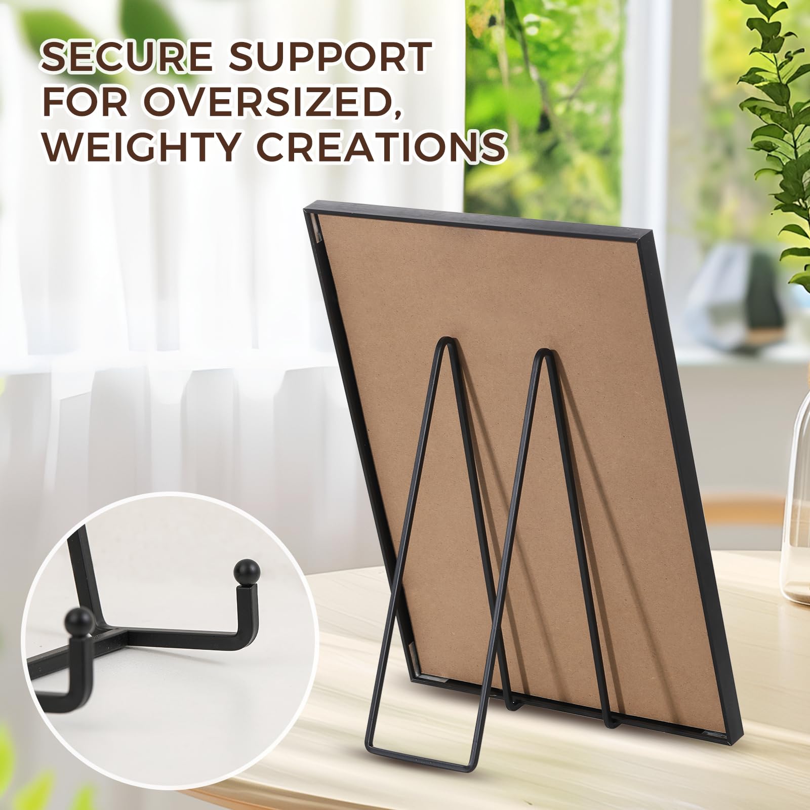 Large Plate Holder Display Stand - 12 inch Super Tall Big Plate Stands for Heavy Duty Display - Metal Picture Frame Stand - Tabl