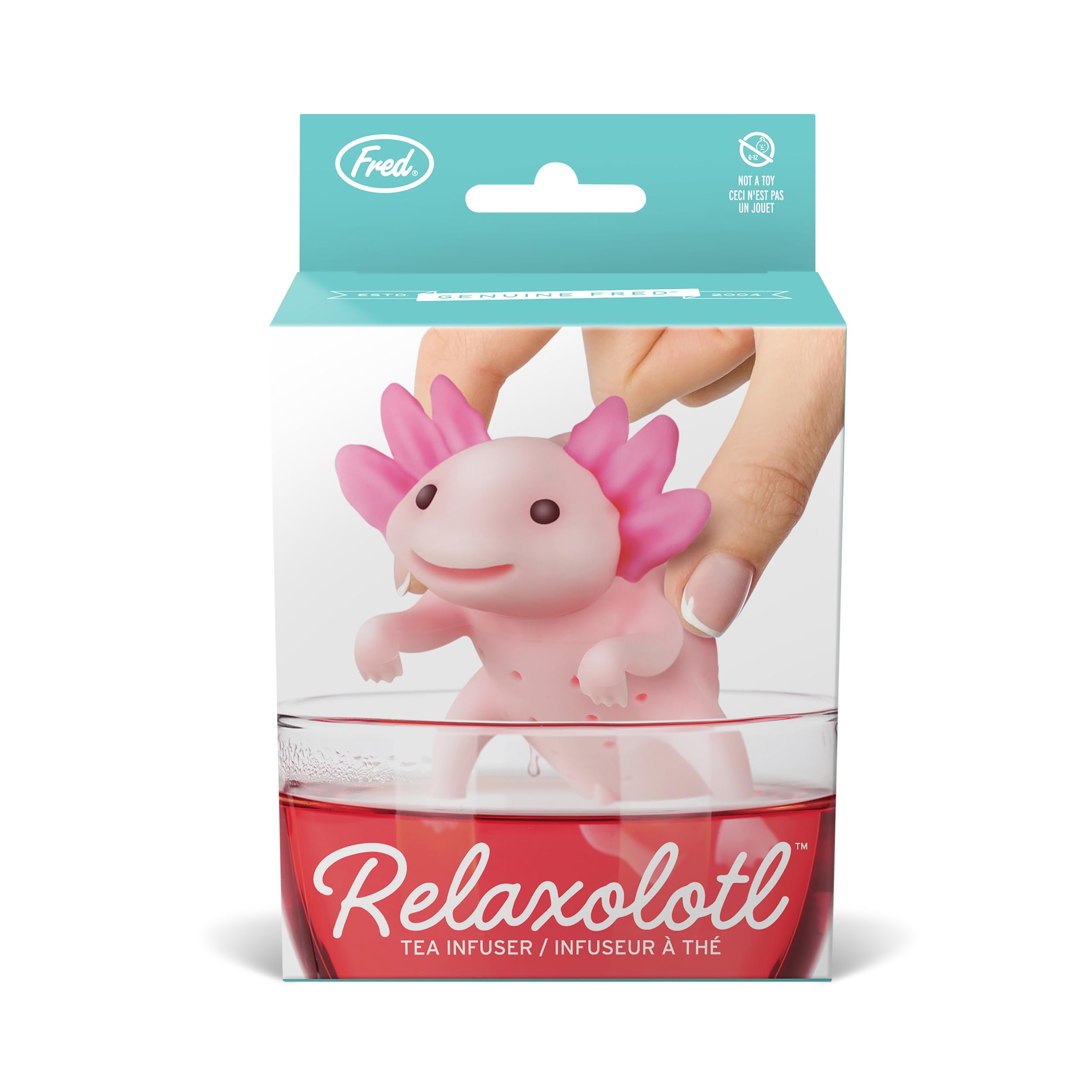 Genuine Fred RELAXOLOTL Tea Infuser - Cute Pink Silicone Axolotl Design, Easy to Clean for Loose Leaf Tea, Model 5316915