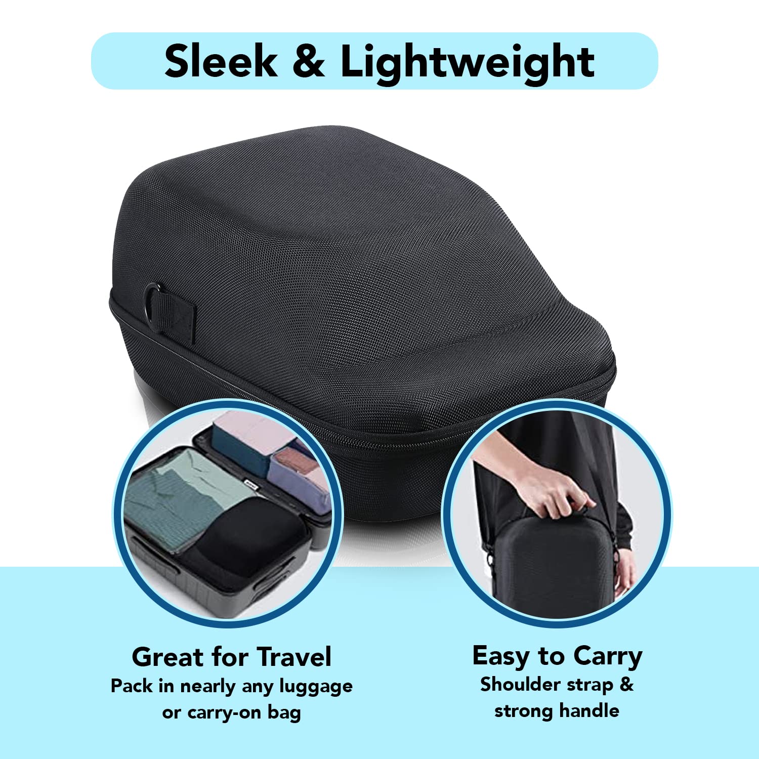 Ozueccr Hard Case, Storage For Baseball Caps With Carrying Handle & Shoulder Strap - This Organizer Holder Protects Up To 6 Hats