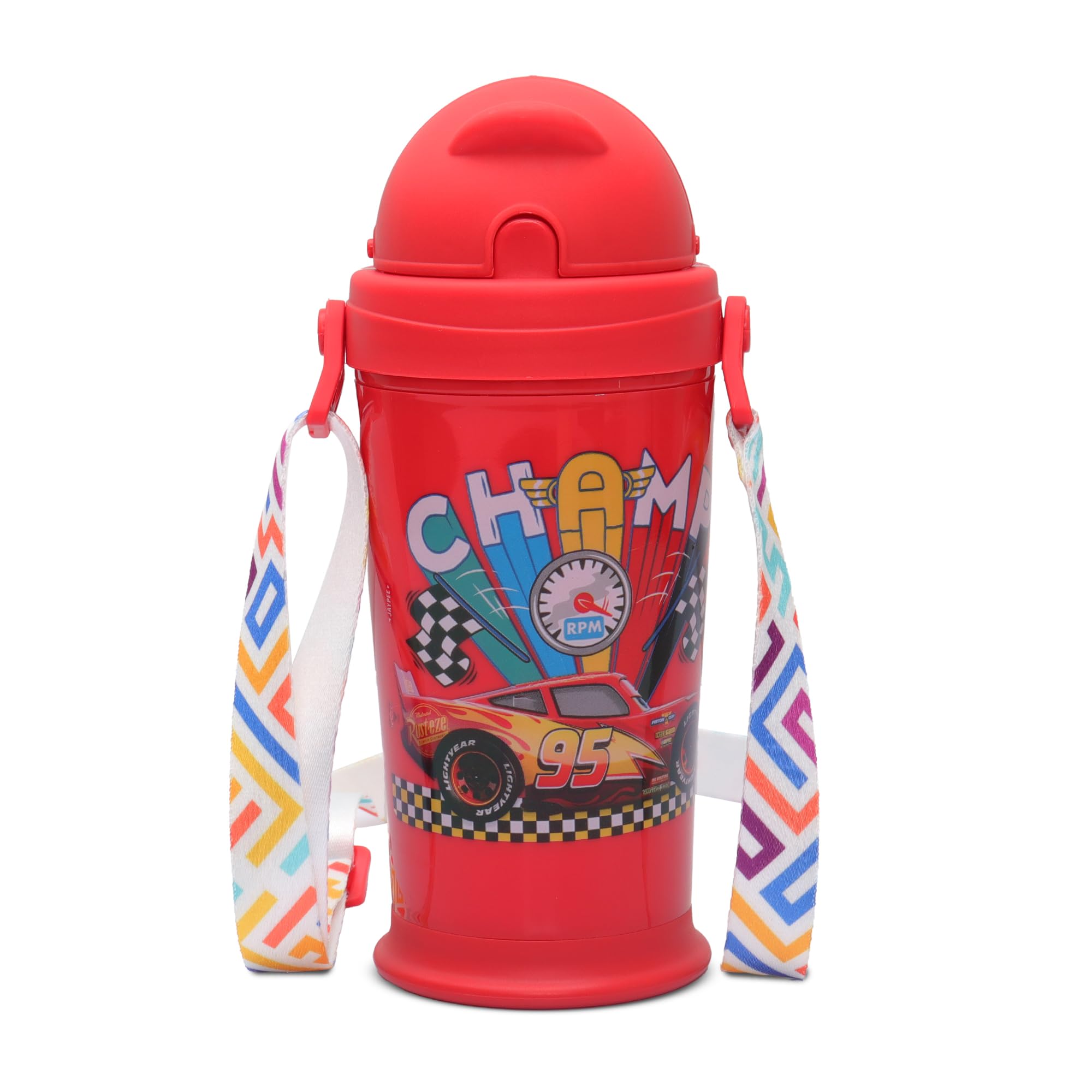 Jaypee Zippy Inner Stainless Steel 275 Ml Red Disney Character Printed Pu Insulated Water Bottle For Kids|Rustproof & Leakproof 
