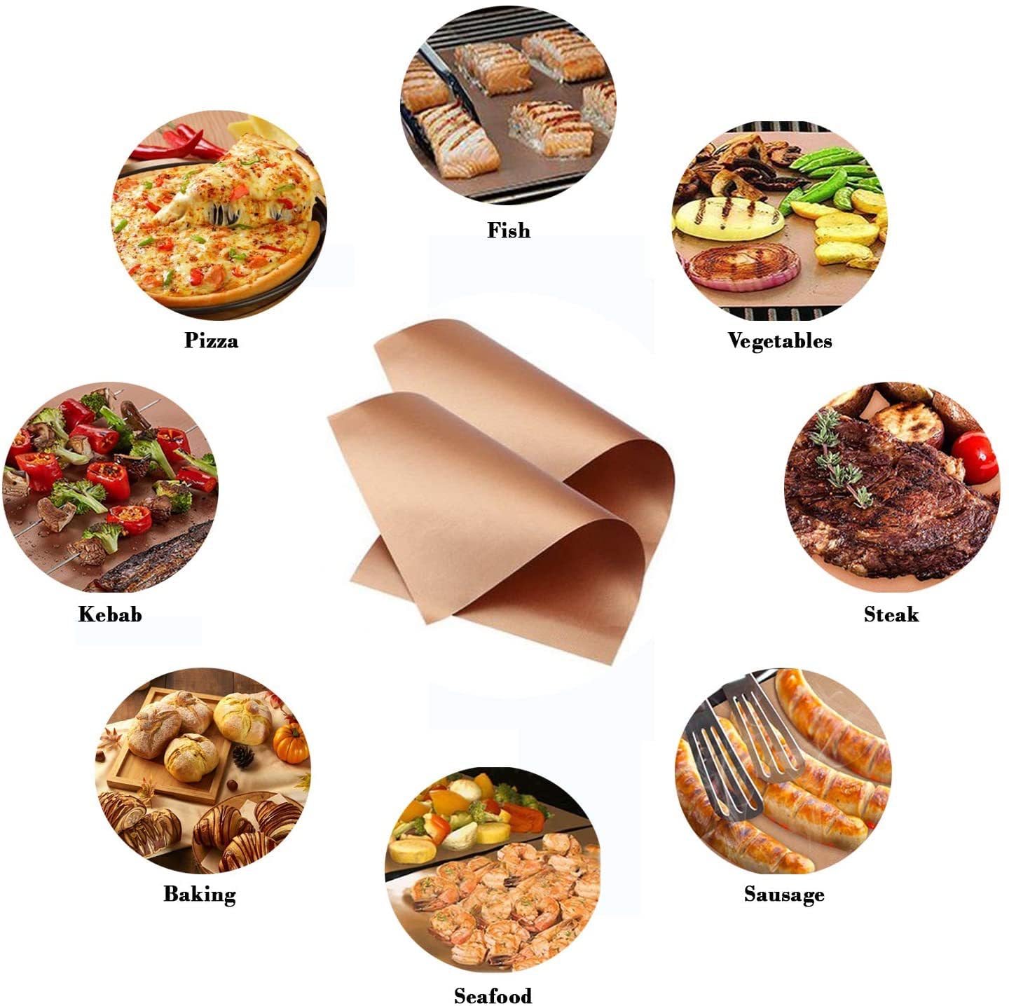 Wah Shing Yuen Oven Liners For Bottom Of Oven, 6-Pack Reusable Grill Mats For Outdoor Grill, 16'' X 24'' Non-Stick Oven Liners F