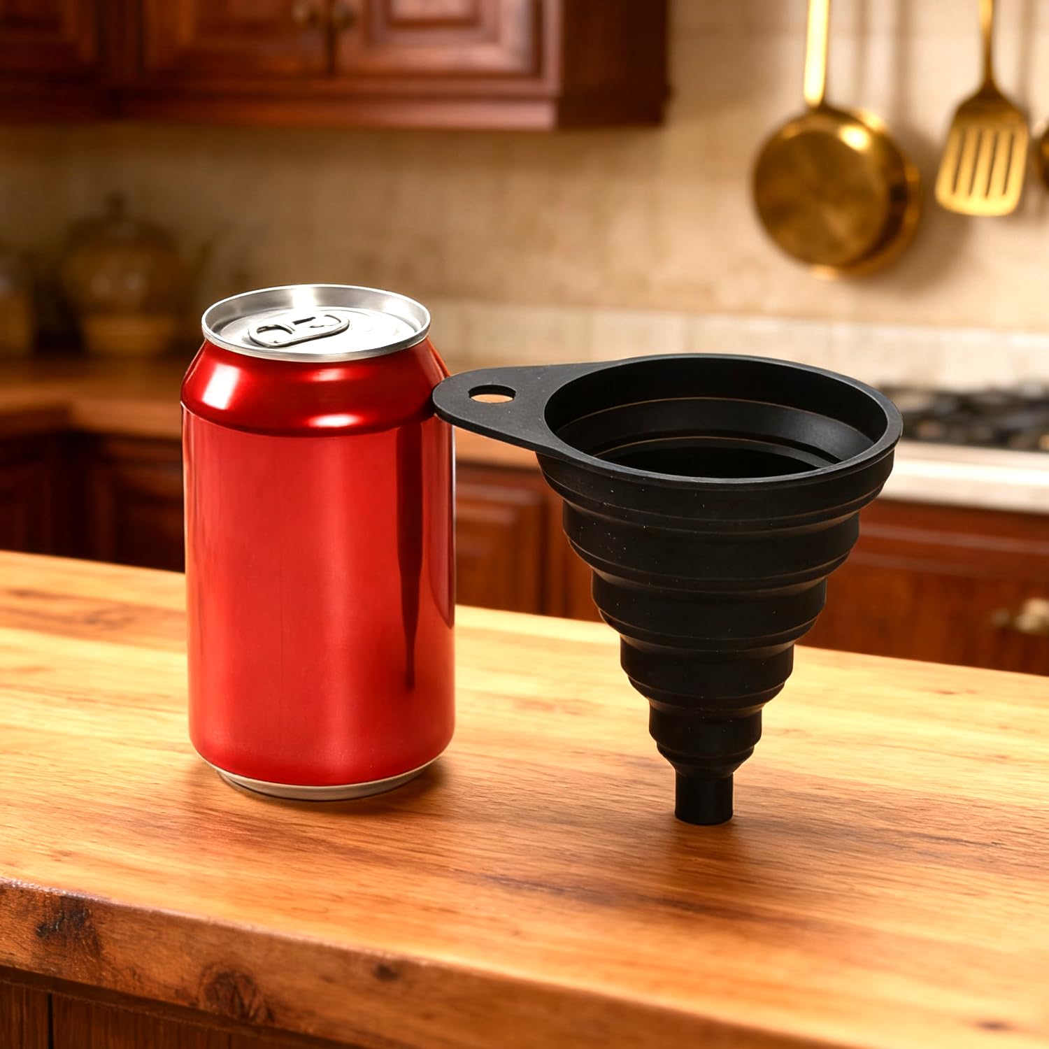 Funnels for Kitchen Use  Food Grade Silicone Collapsible Kitchen Funnel (Black)