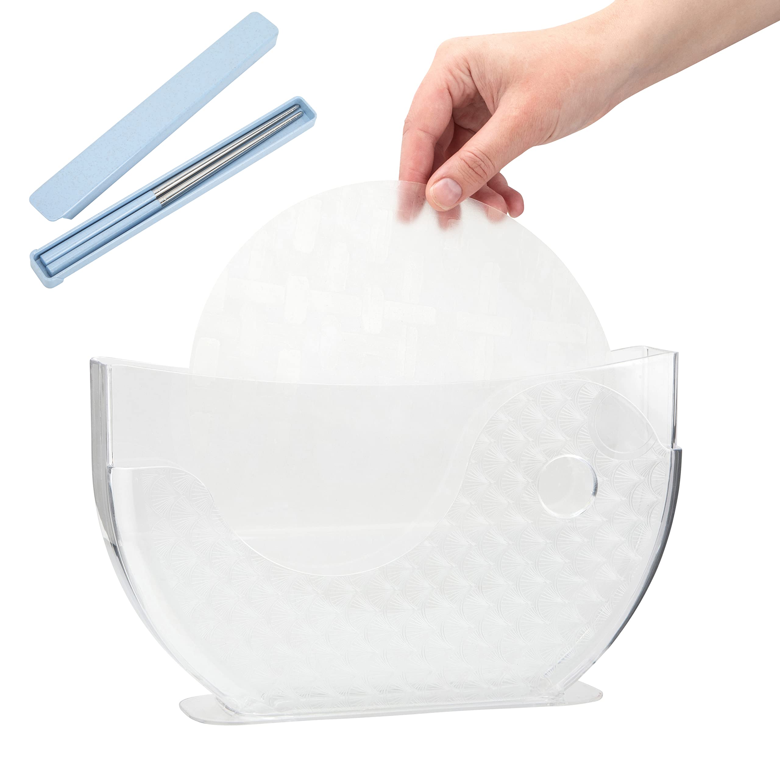 Katai - Set Of 2 Rice Paper Water Bowl Holder - Ergonomic, Compact And Bpa Free And Perfect For Spring And Summer Rolls - Holds
