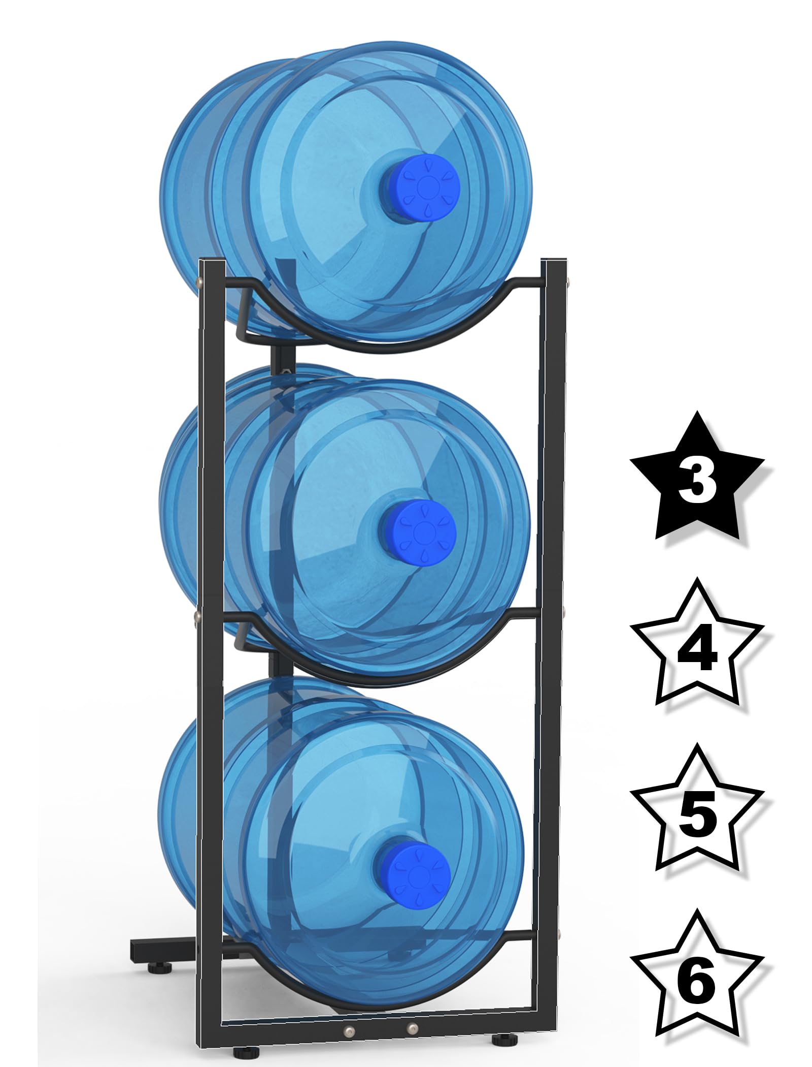 Mylolf Jug Rack Storage Holder: 4&5 Tier Stackage 5 Gallon Coller Water Bottle Organizer - 5 Gal Container Stand For Home Kitche