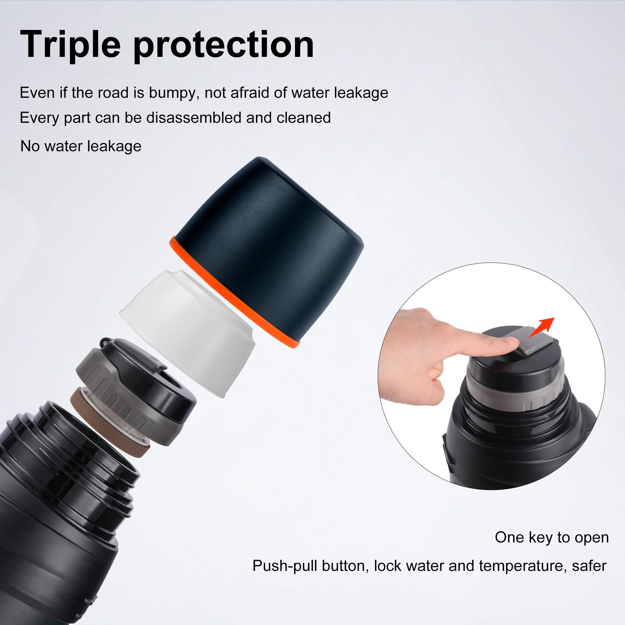 2L/68Oz Large Coffee Bottle For Travel, Flasks For Hot And Cold Drinks, Stainless Steel Vacuum Insulated Hot Water Bottles With