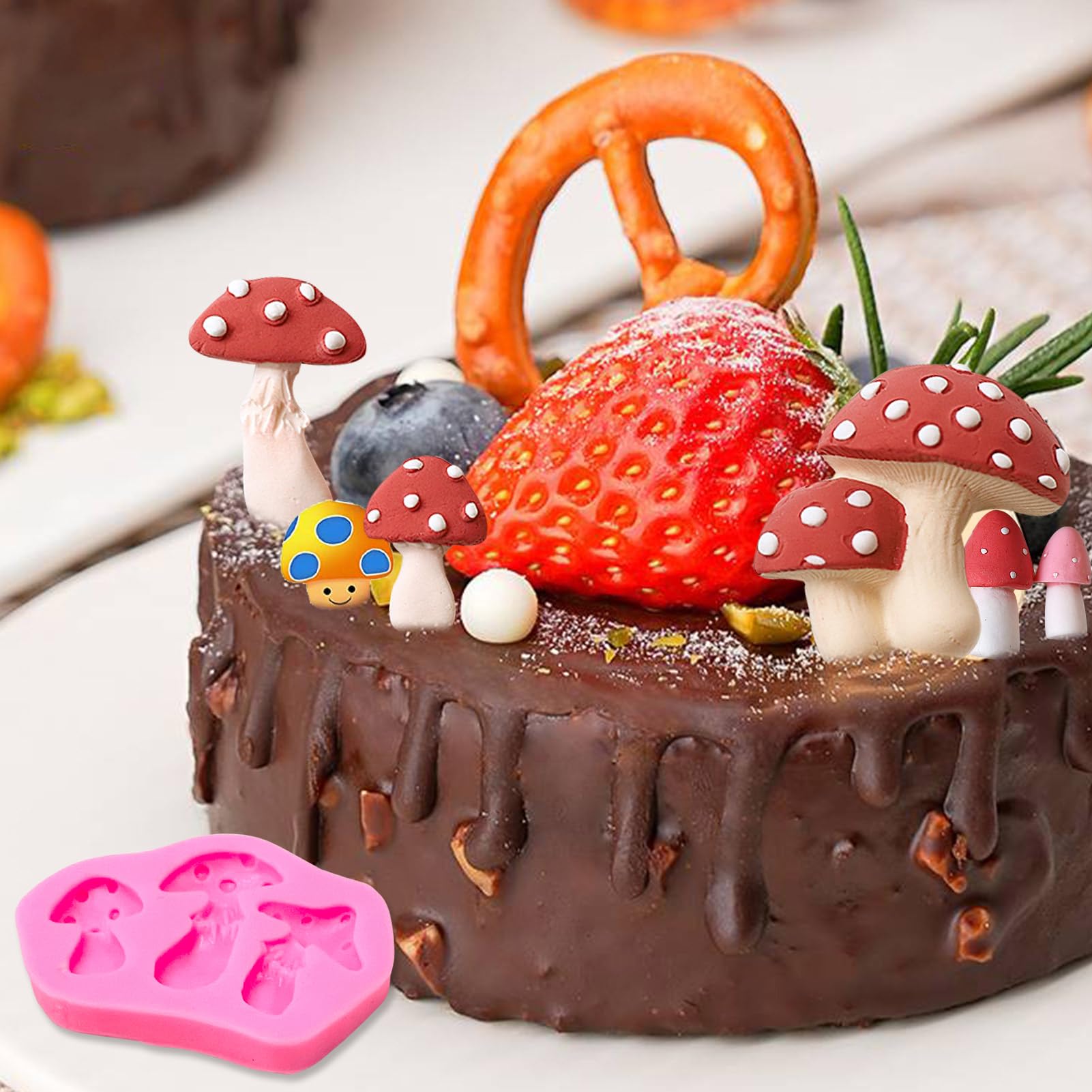 Mushroom Chocolate Molds, Mushroom Shaped Silicone Molds, Cute Mushroom Candy Vegetable Fondant Molds, Mushroom Themed Cake Cand