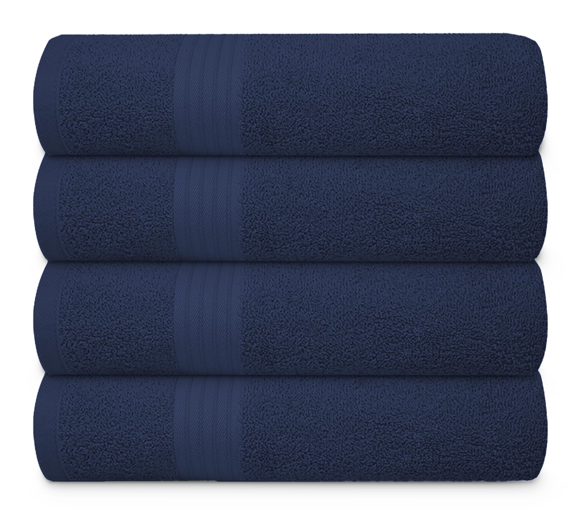 Textila 100% Cotton Large Bath Towels - 27X54 (4-Pack, Navy Blue) - Highly Absorbent, Super Soft, And Luxurious For Bathroom, Po