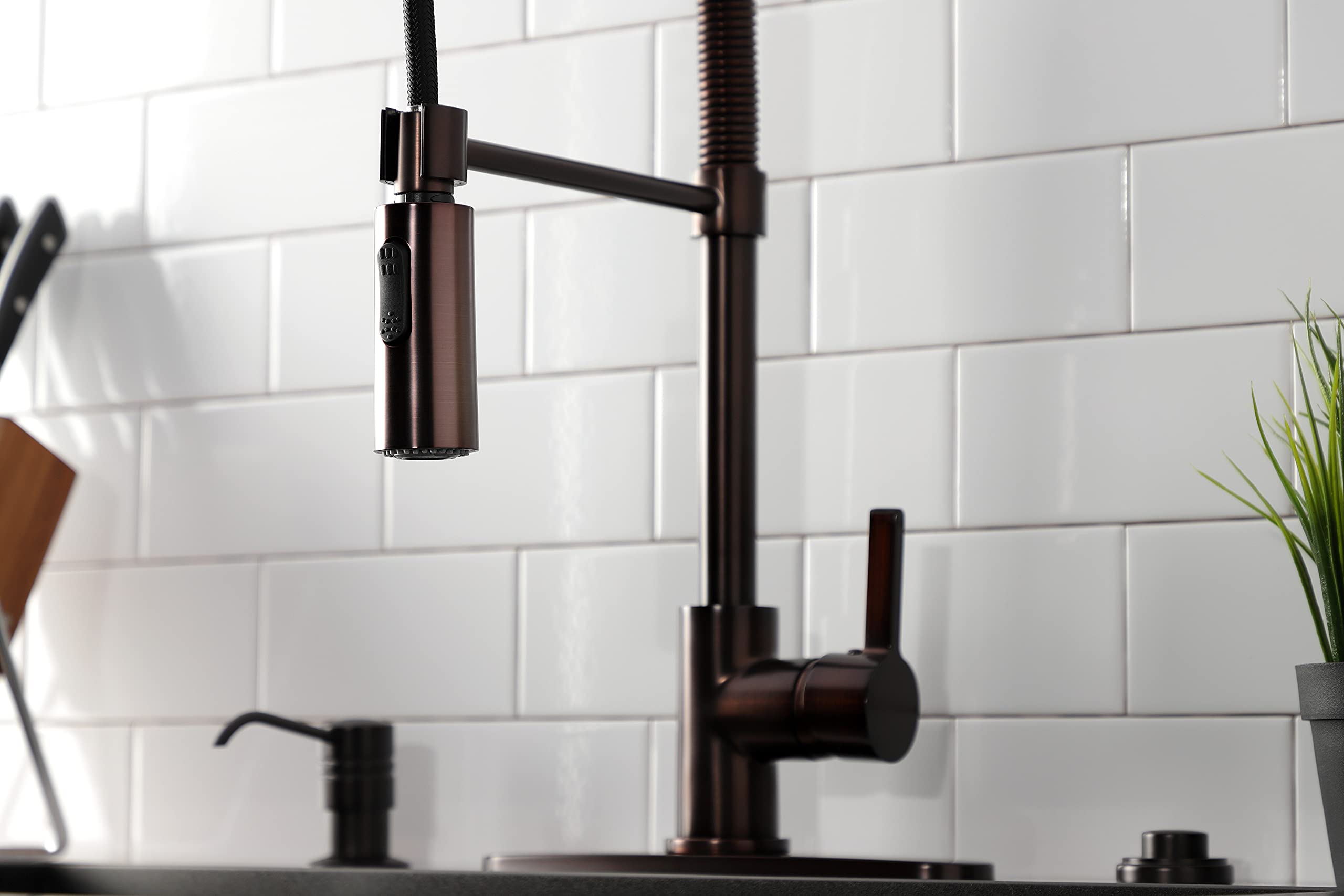 Gourmetier LS8775CTL Continental Single-Handle Pre-Rinse Kitchen Faucet  Oil Rubbed Bronze
