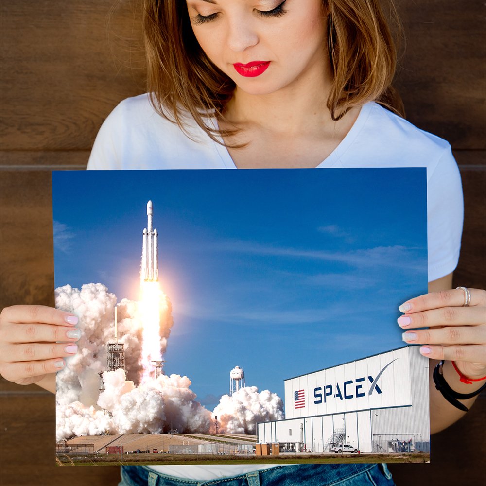 Astronomy Poster - Spacex Rocket Launch V2-11X14 Unframed Art Print - Vintage Posters For Dark Academia, Space Poster For Astron