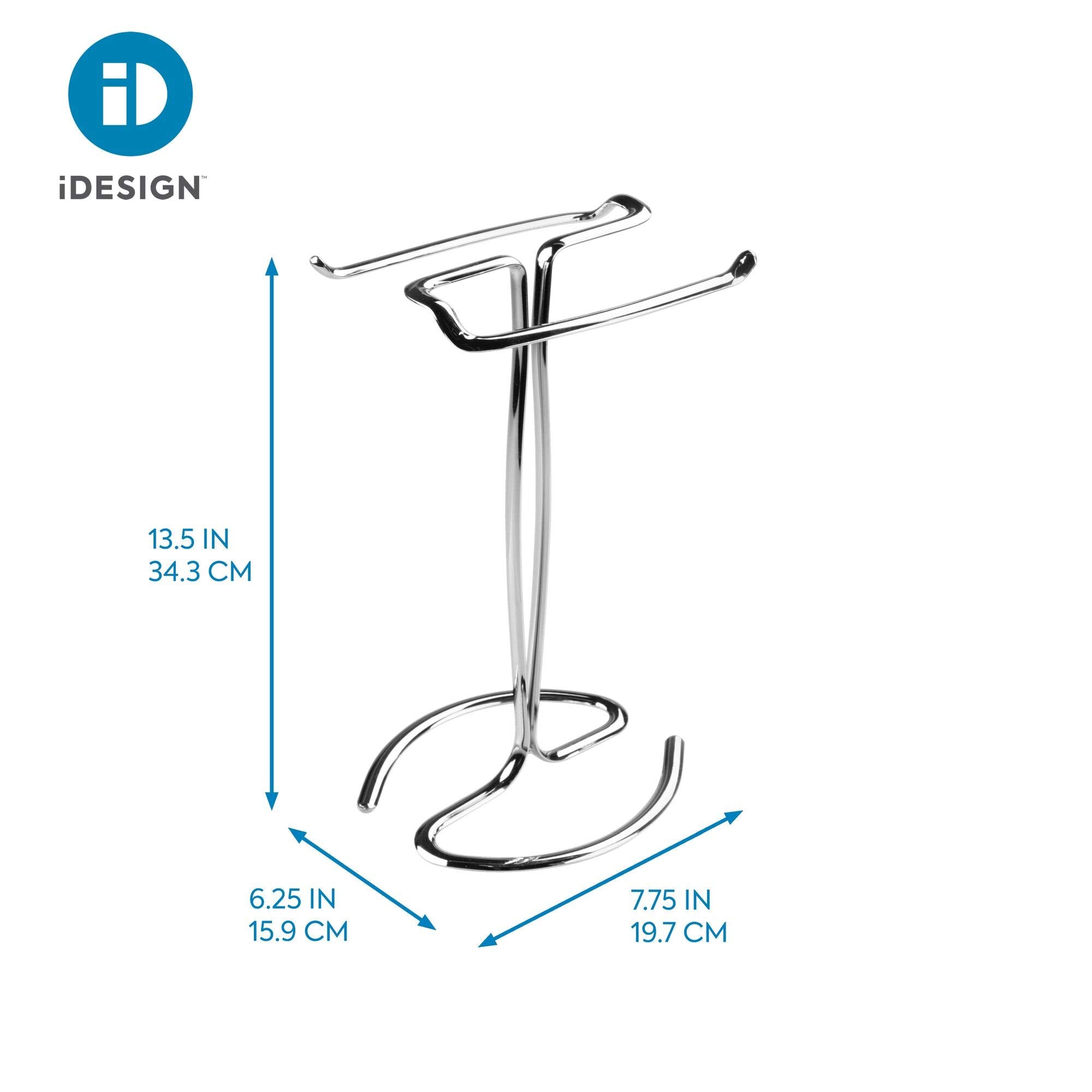 Idesign Metal Hand Towel Rack, The Axis Collection - Holds 2 Hand Towels, 7.75       X 6.25       X 13.5      , Chrome