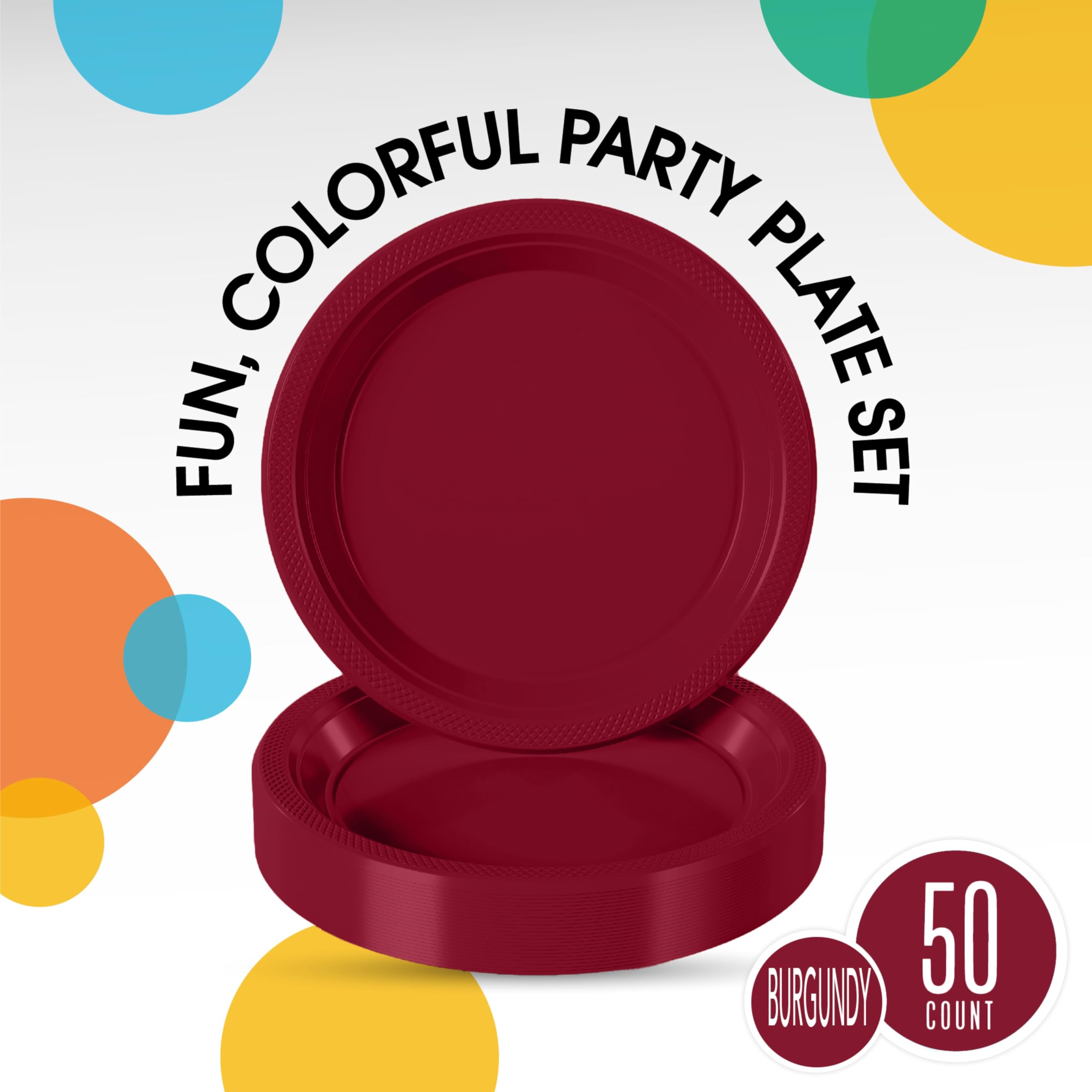 Exquisite Burgundy Plastic Plates For Party 10 Burgundy Disposable Plates For Party Supplies 50 Pcs Disposable Dinner Plate He