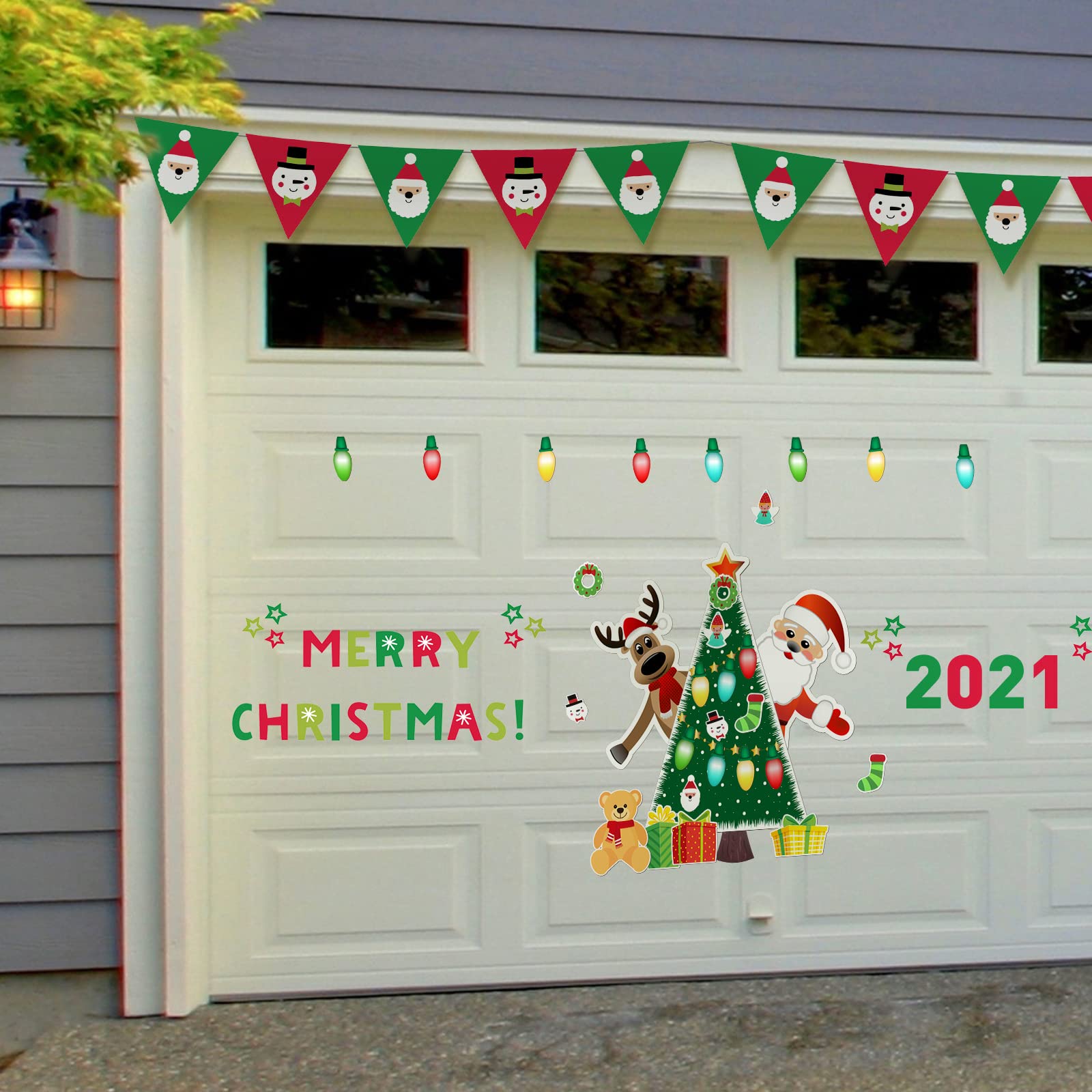 Christmas Refrigerator Magnets Magnetic Christmas Tree Magnets for Refrigerator Stickers Decoration Xmas Stickers for Fridge San