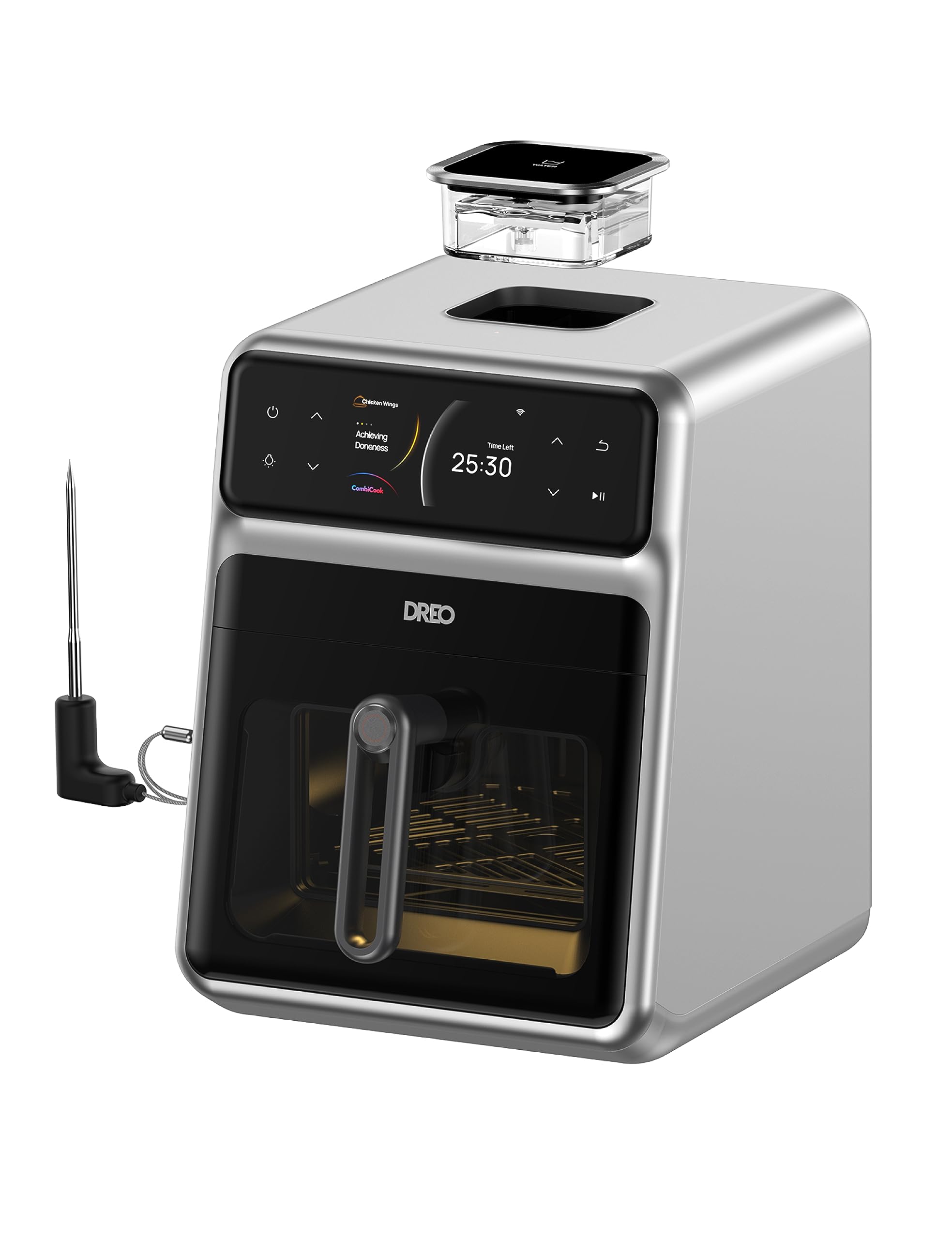 Dreo Chefmaker Combi Fryer, Cook Like A Pro With Just The Press Of A Button, Smart Air Fryer Cooker With Cook Probe, Water Atomi