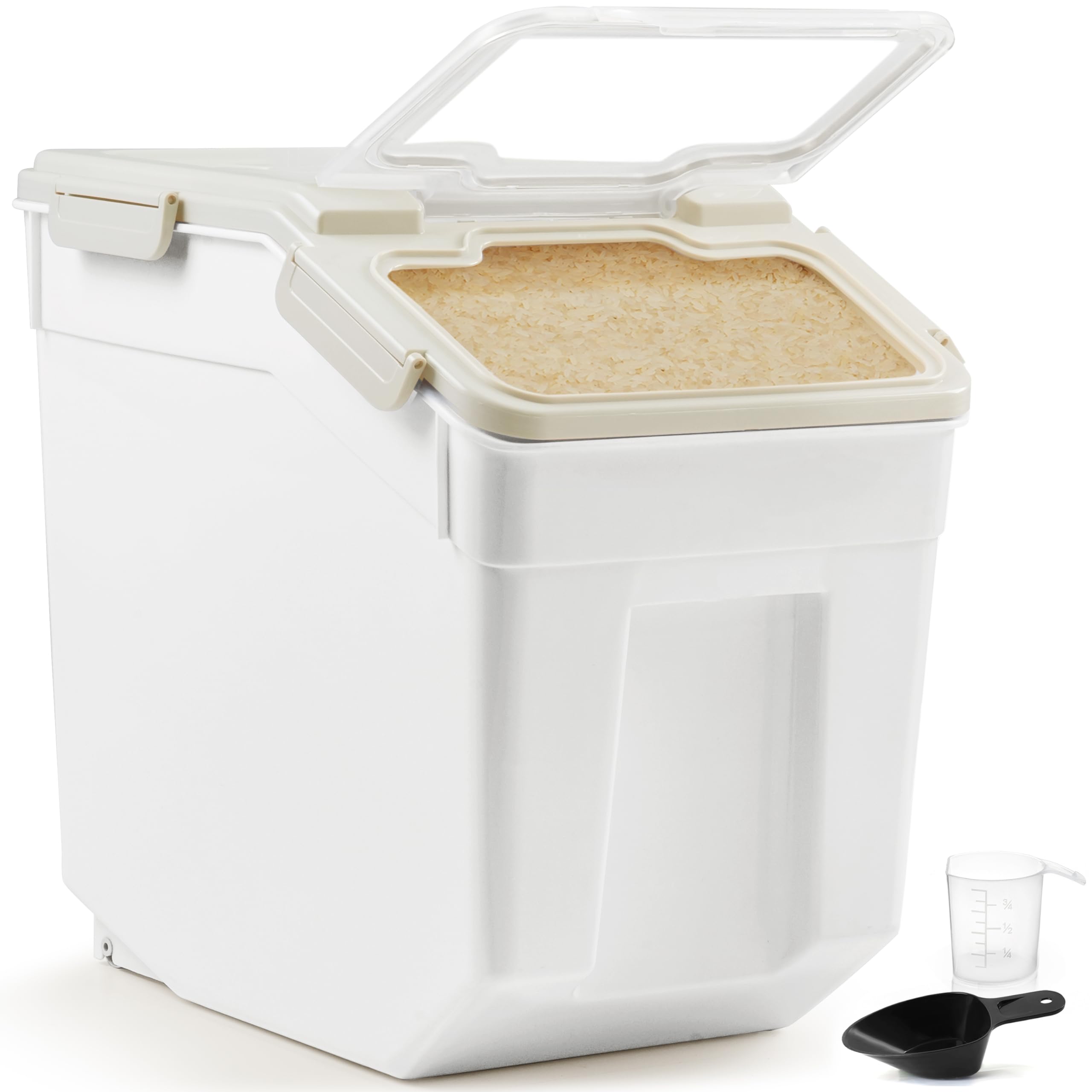 About Space Rice Container 25Kg - Airtight Rice Storage Container With Measuring Cup & Rice Shovel - Rice Barrel Dispenser-Moist