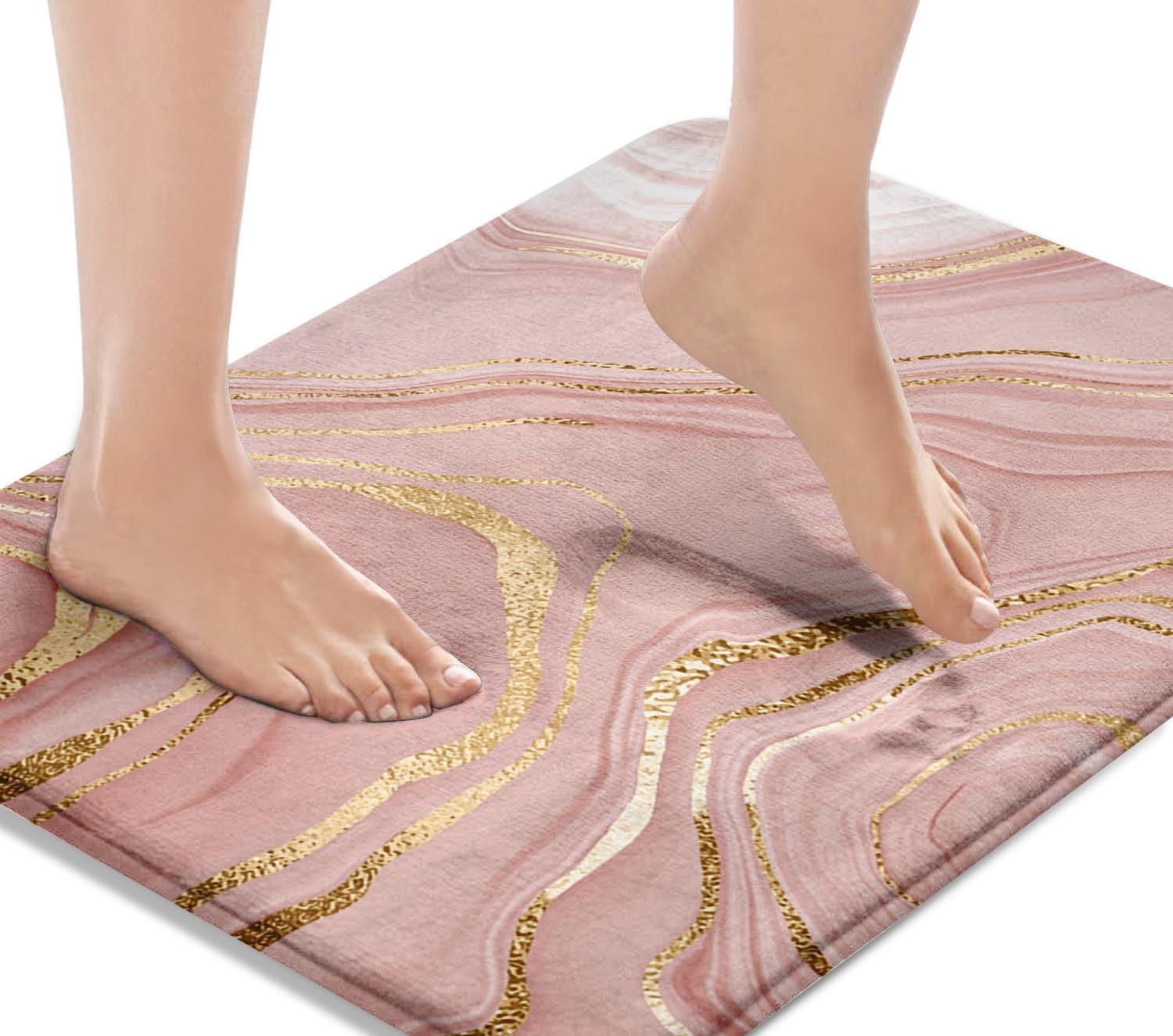 Britimes Bath Mat For Bathroom, Bathroom Mats Rugs No Silp, Marble Washable Cover Floor Rug Carpets Floor Mat Bathroom Decoratio