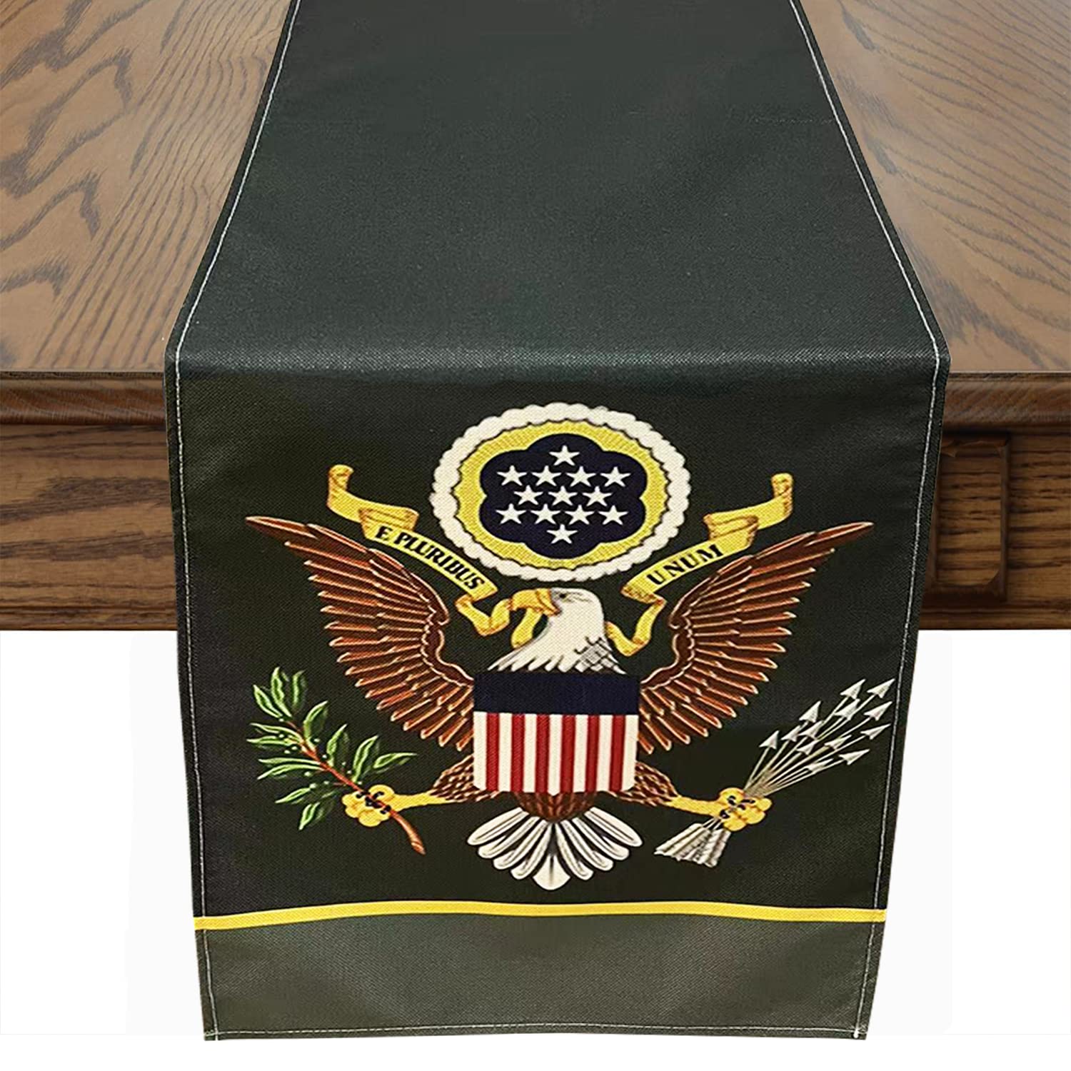 Dodelygz Patriotic Military Us Army Table Runner,Memorial Day Independence Day Veterans Day Military Us Army Theme Tablecloth Ki