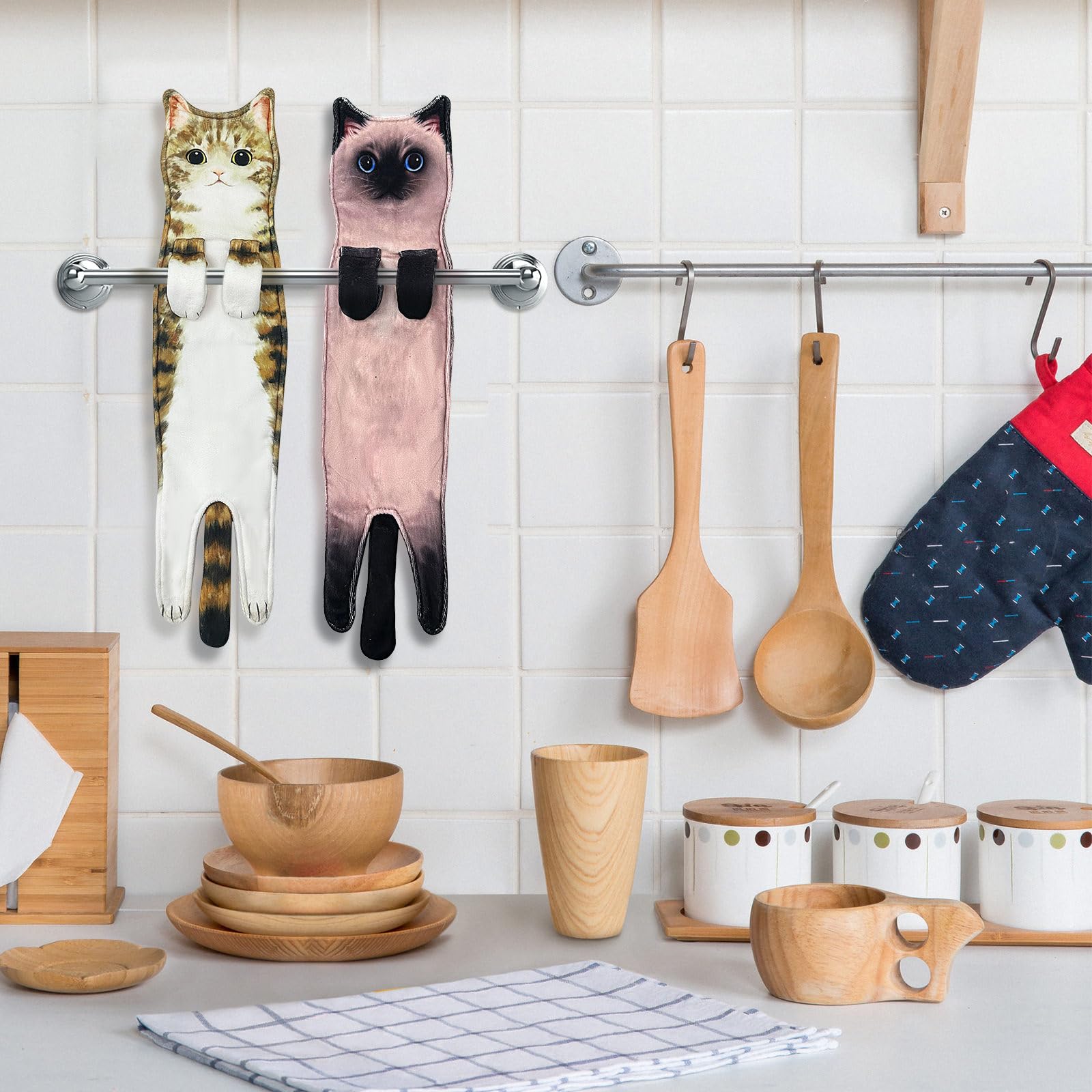 PAT JUUMG Cat Funny Hand Towels for Bathroom Kitchen Decorative Cat Towel  Cat Decor Hanging Face Towels Super Absorbent Soft  New Home Housewarming  for Cat Lovers/for Women(Siamese Cat)