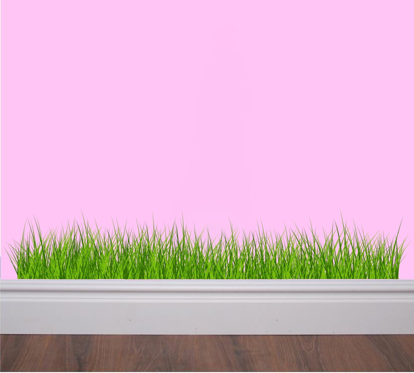 DECOR Kafe Grass Green Wall Sticker Standard Size- 117cm X 20cm Color - Multicolor