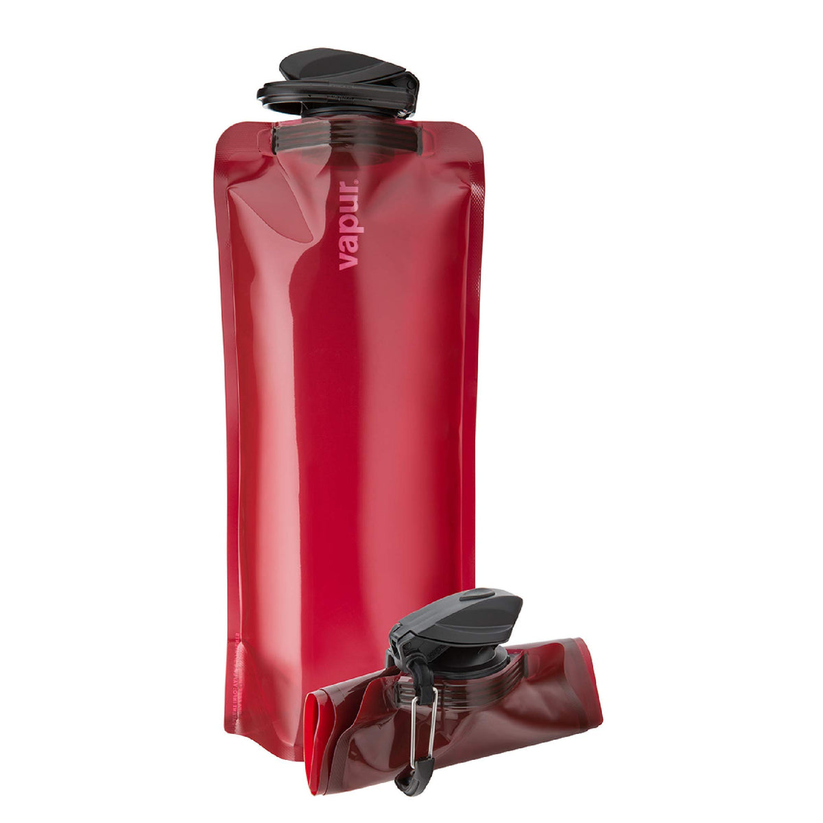 Vapur Eclipse Flexible Water Bottle - With Carabiner, 1 Liter (33 Oz) - Burgundy