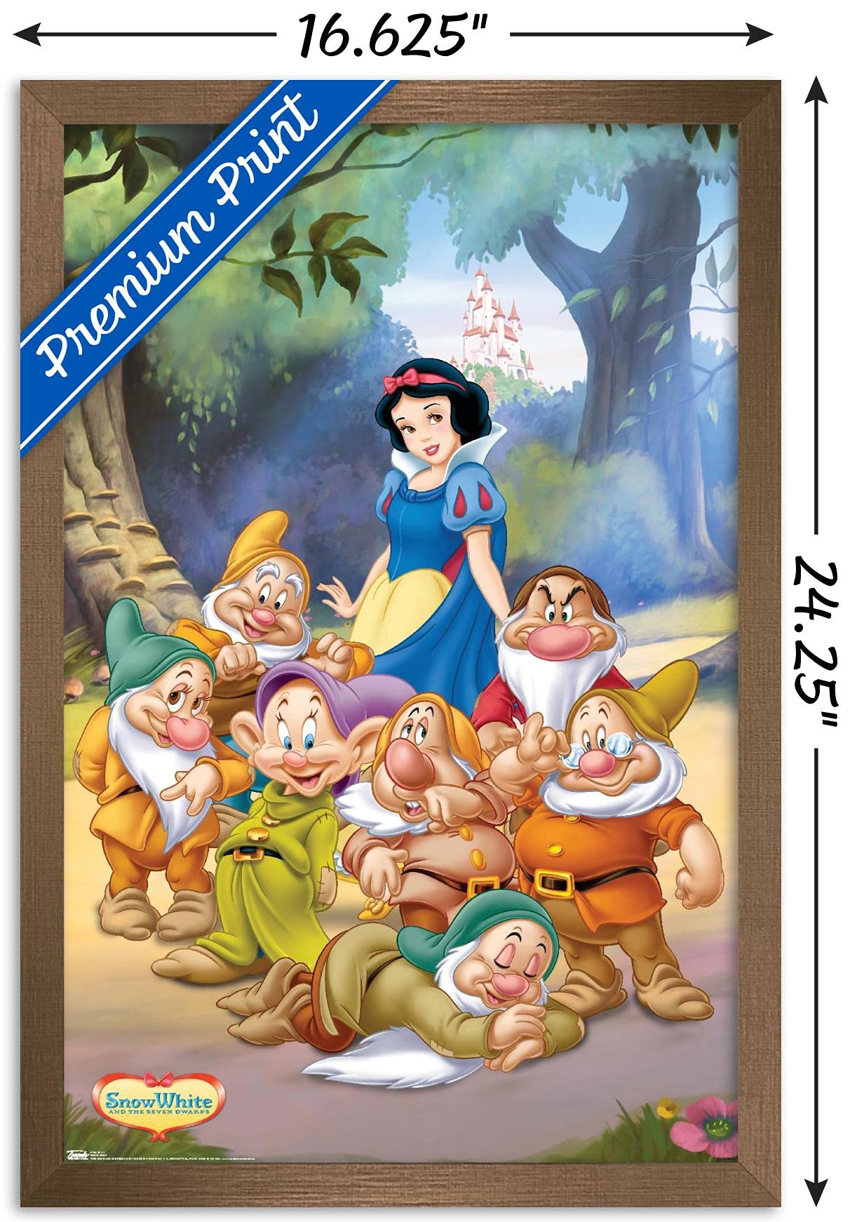Trends International Disney Snow White And The Seven Dwarfs - Group Wall Poster, 14.725'' X 22.375'', Bronze Framed Version