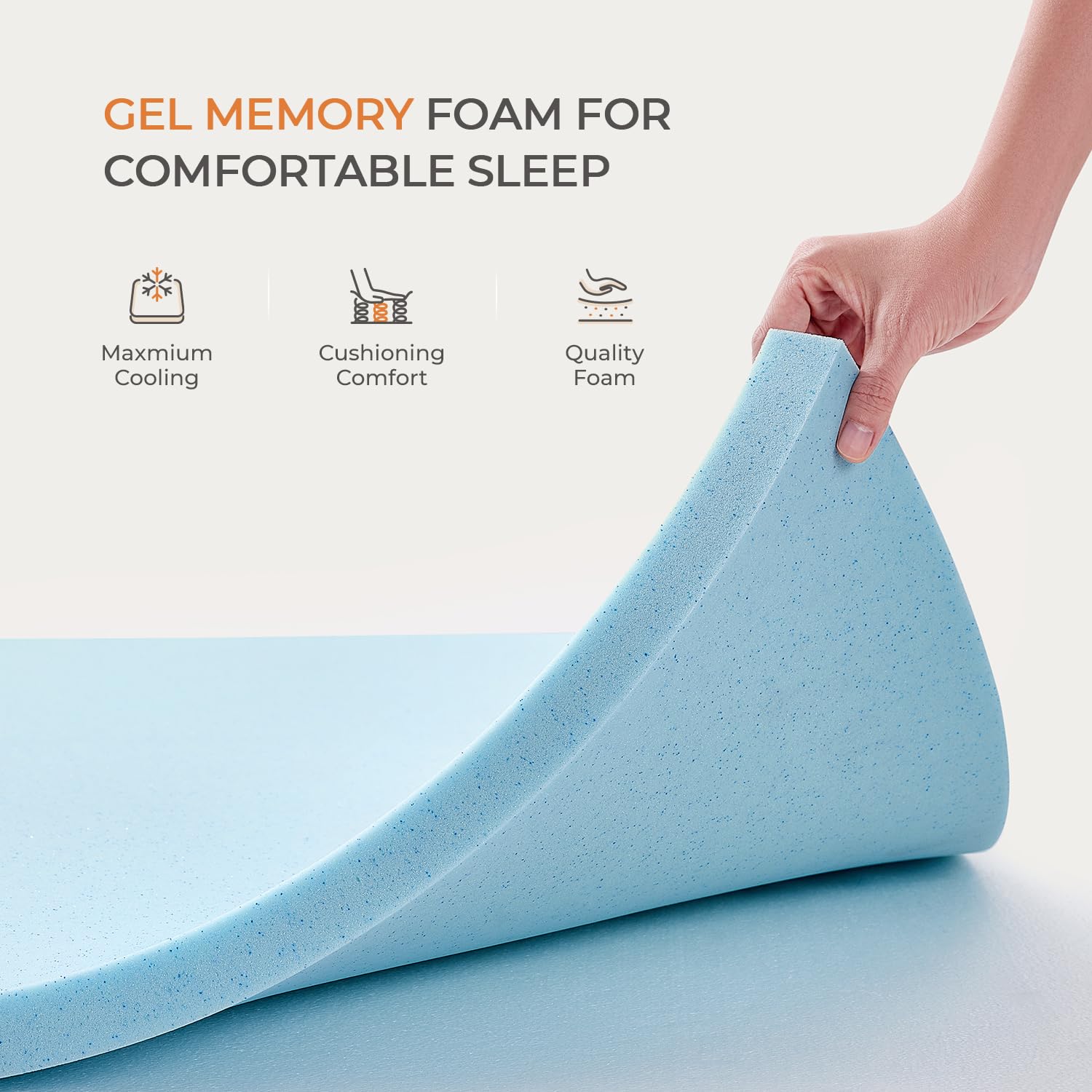 Sweetnight King Mattress  14 Inch Hybrid King Size Mattress in a Box  Gel Memory Foam and Individual Pocket Spring for Cooling Sleep & Motion Isolation  Starry Night  Blue