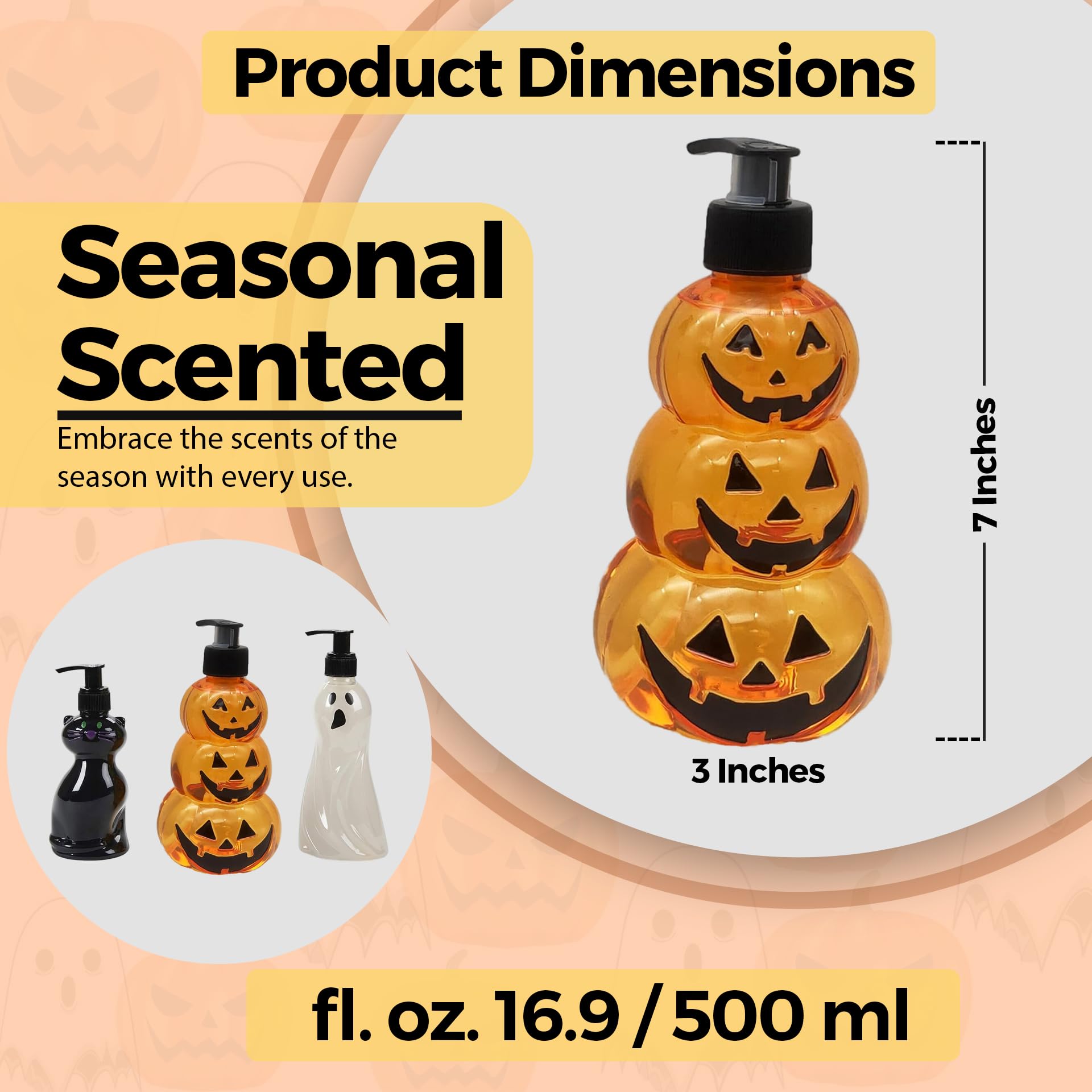 Simple Pleasures Fun Shaped Bottle With Scented Liquid Soap - Plastic Decorative Hand Pump Refillable Soap Dispenser For Kitchen