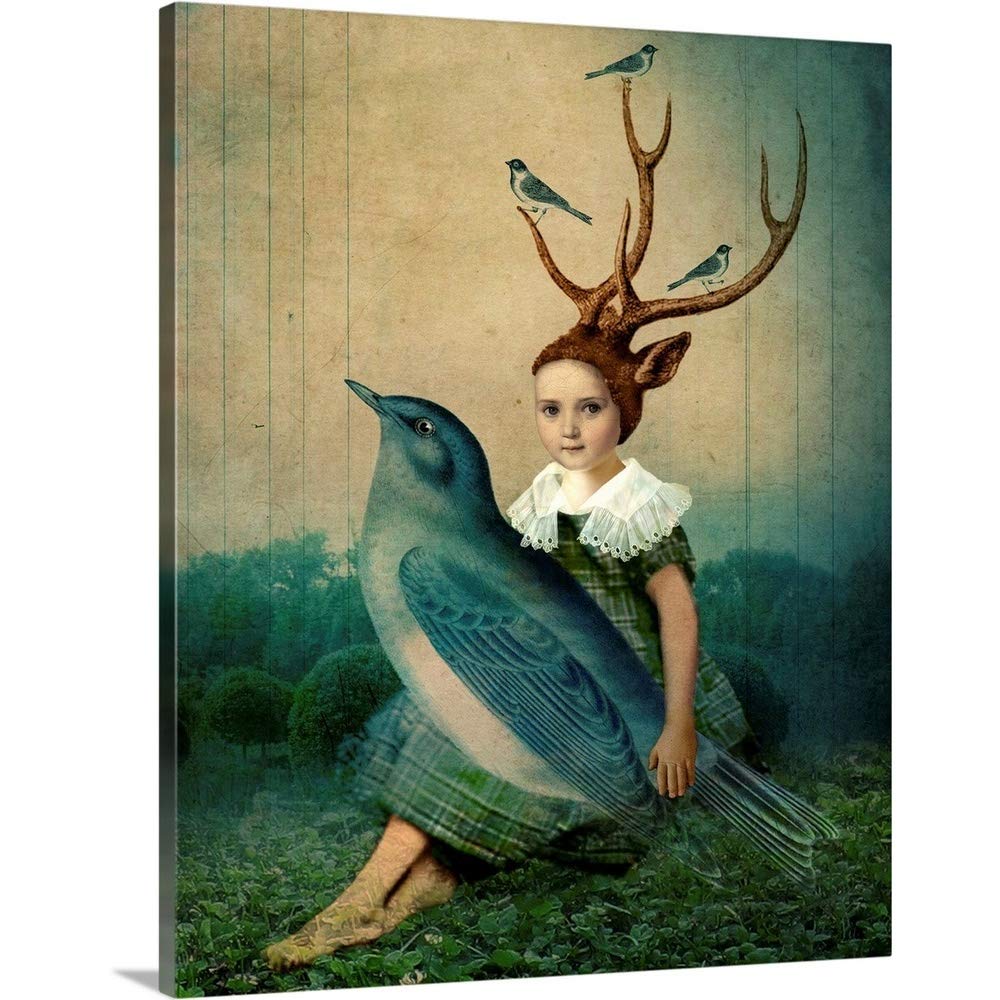Canvas On Demand Sing Me A Song Canvas Wall Art Print By Catrin Welz-Stein, Contemporary, Figurative, Home Decor, Person, Wildli