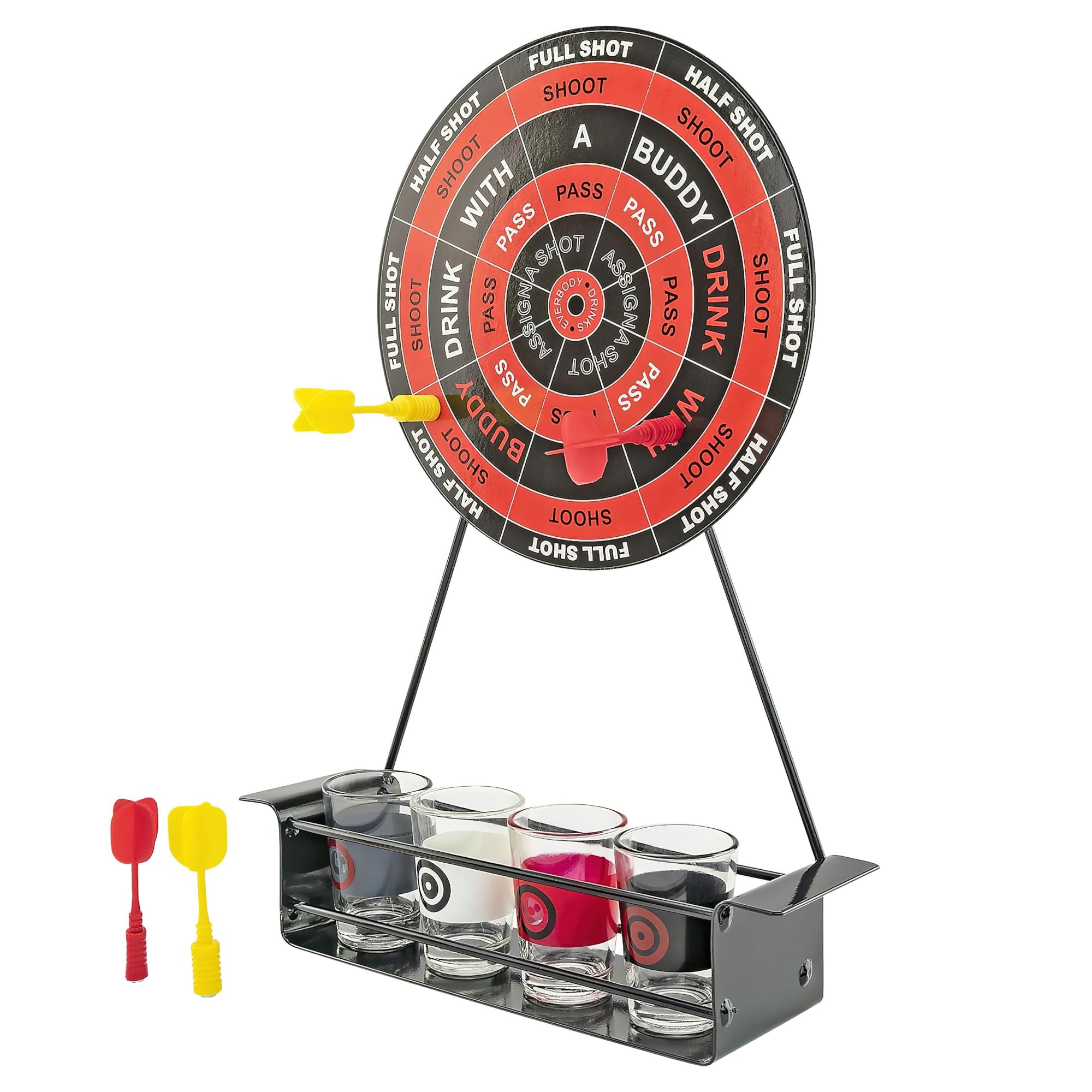 Fairly Odd Novelties Darts Drinking Game - Black - Energize Your Parties With Magnetic Darts & Shots Fun!