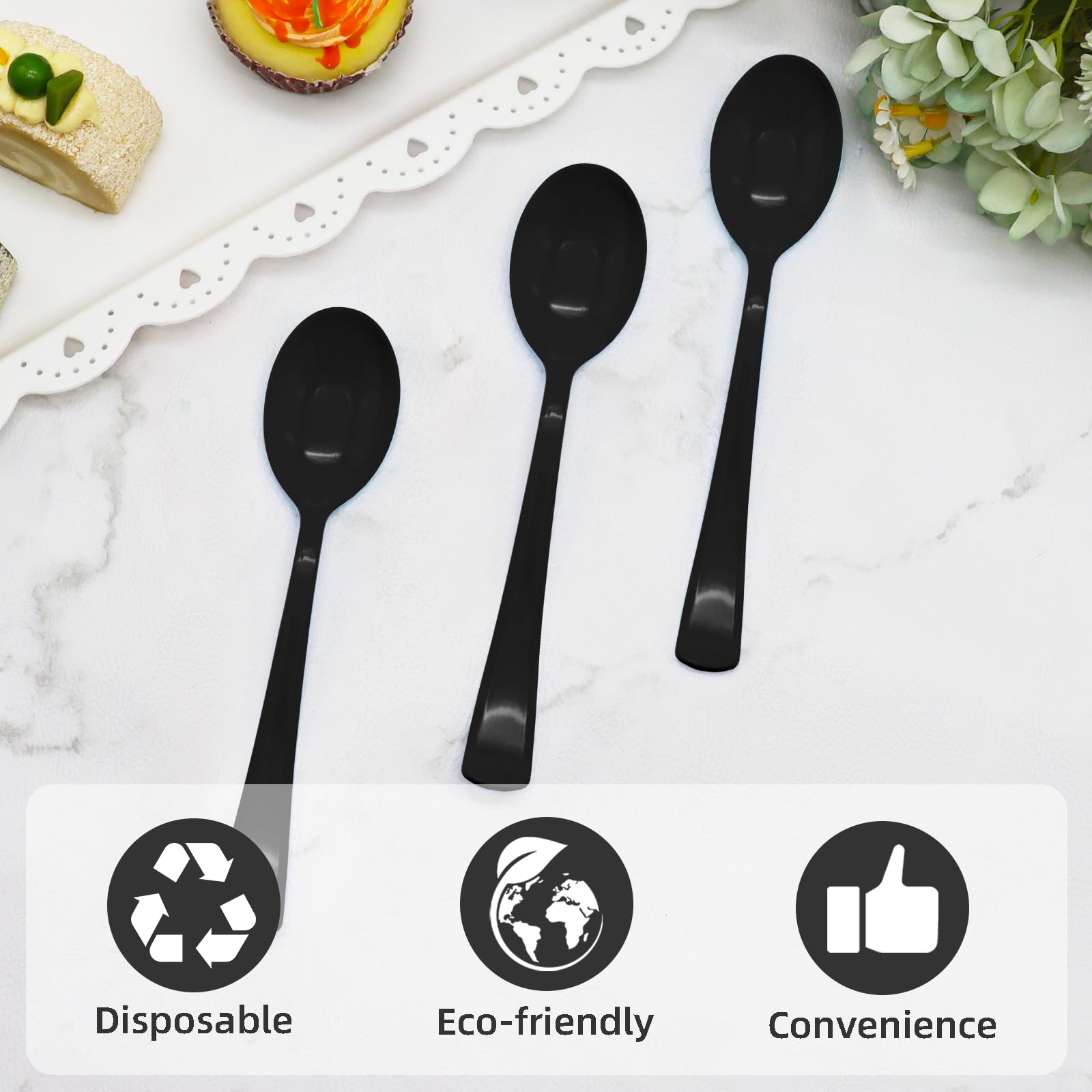 50 Pcs Orange Plastic Spoons, Orange Plastic Cutlery Heavy Duty 50 Spoons for Birthday, Autumn, Halloween, Thanksgiving Day