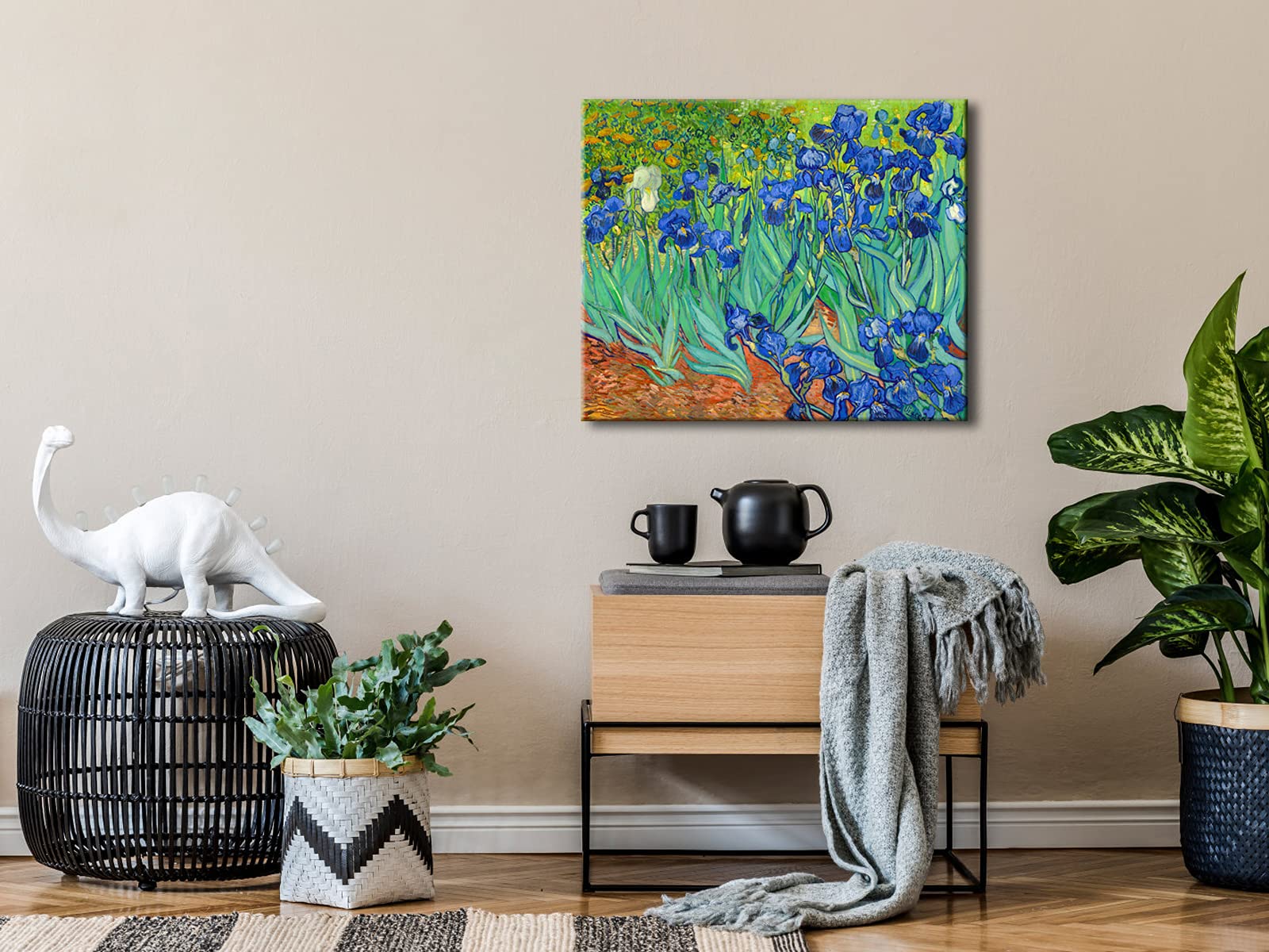 Wieco Art Irises Large Modern Gallery Wrapped Floral Giclee Canvas Print By Van Gogh Famous Blue Flowers Oil Paintings Reproduct