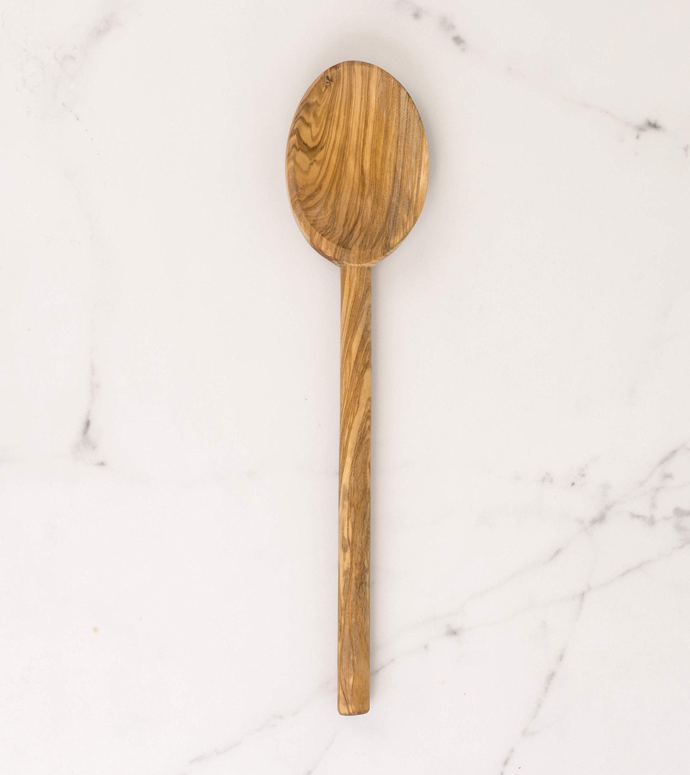 Eddingtons Italian Olive Wood Cooking Spoon, Handcrafted In Europe, 10-Inch