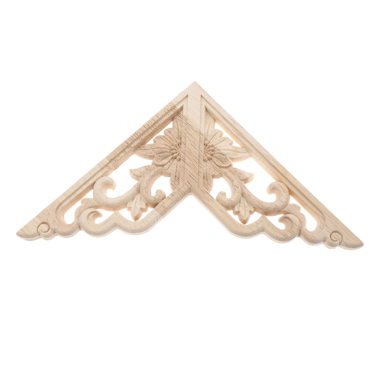 Muxsam Wooden Decorative Appliques Onlays, 4-Pack Unpainted Wood Caravings Decals Inlays Overlays Corners Decor For Cabinet Dres