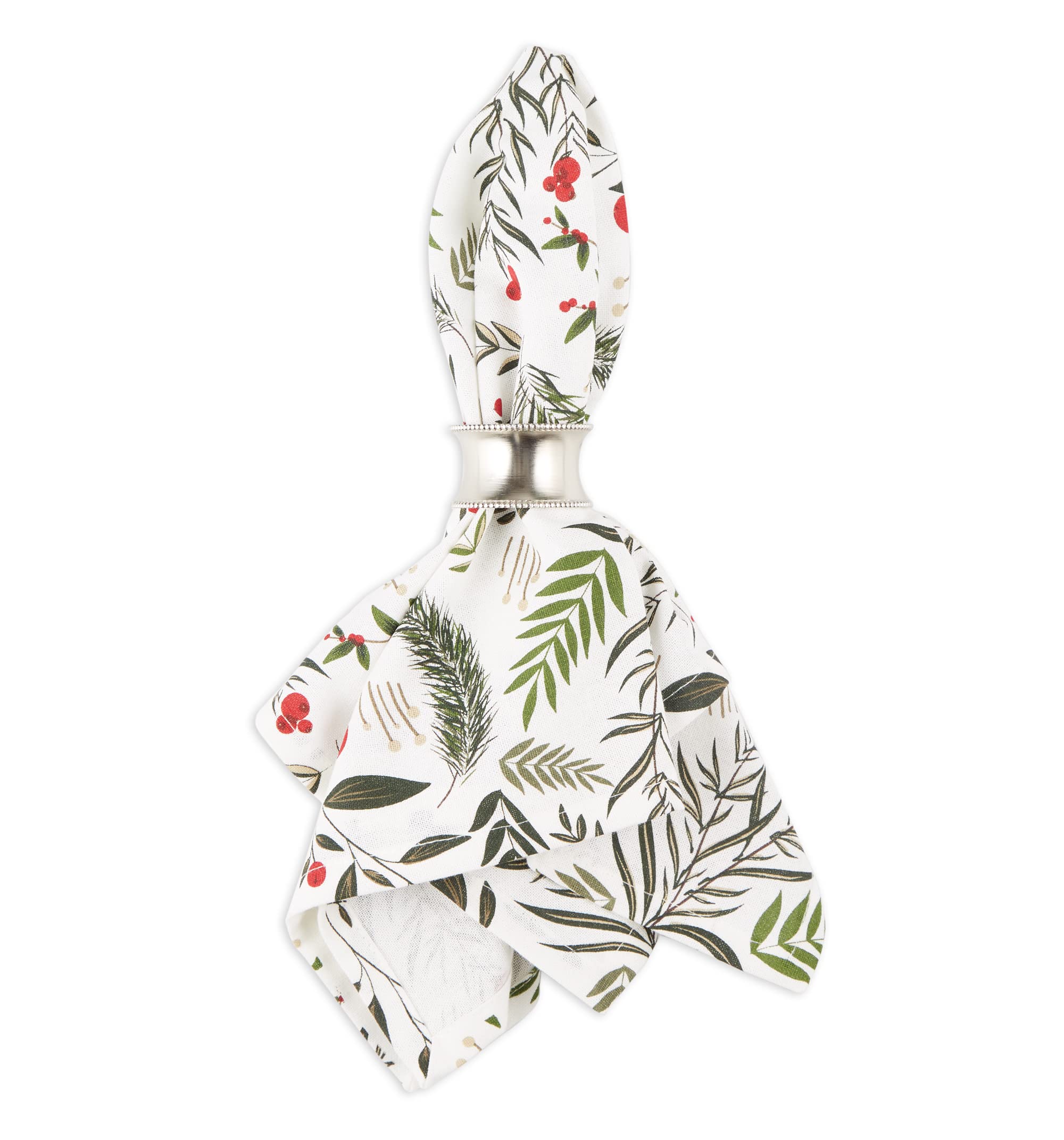 HOLIDAY SPRIGS PRINTED NAPKIN SET/6