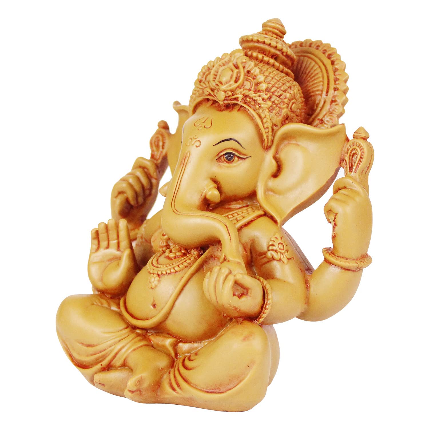 Kartique Ganesha Bhagwan With Modak Mangalkari Ganesh Idol Ganpati Murti Statue Home Office Entrance Car Dashboard Height 6 Inch