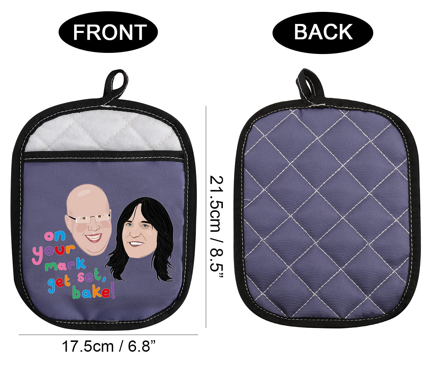 Funny Baking Gift On You Mark Get Set Bake Oven Pads Pot Holder With Pocket (Get Set, Bake! Color)